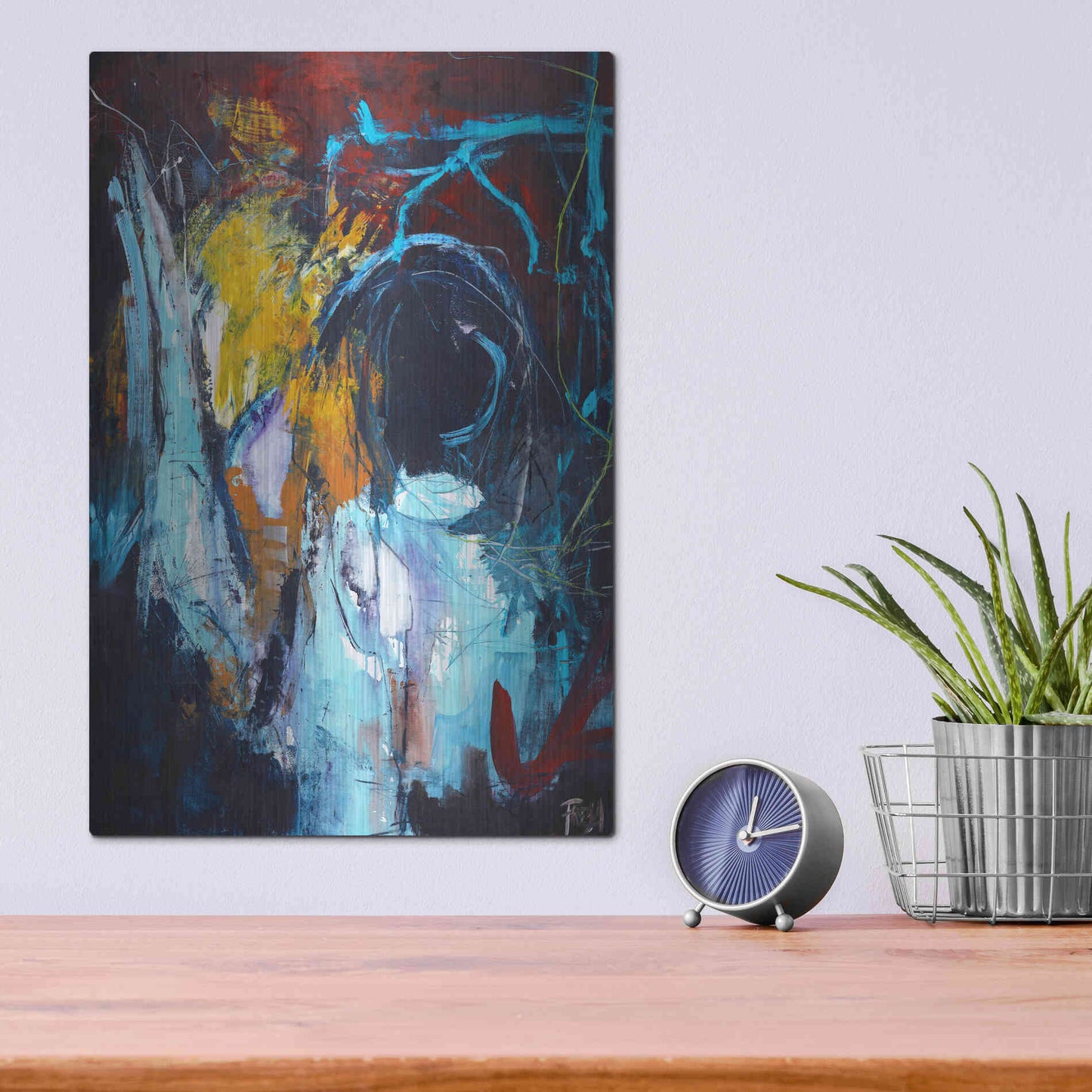 Luxe Metal Art 'Eye of the Storm' by Design Fabrikken, Metal Wall Art,12x16