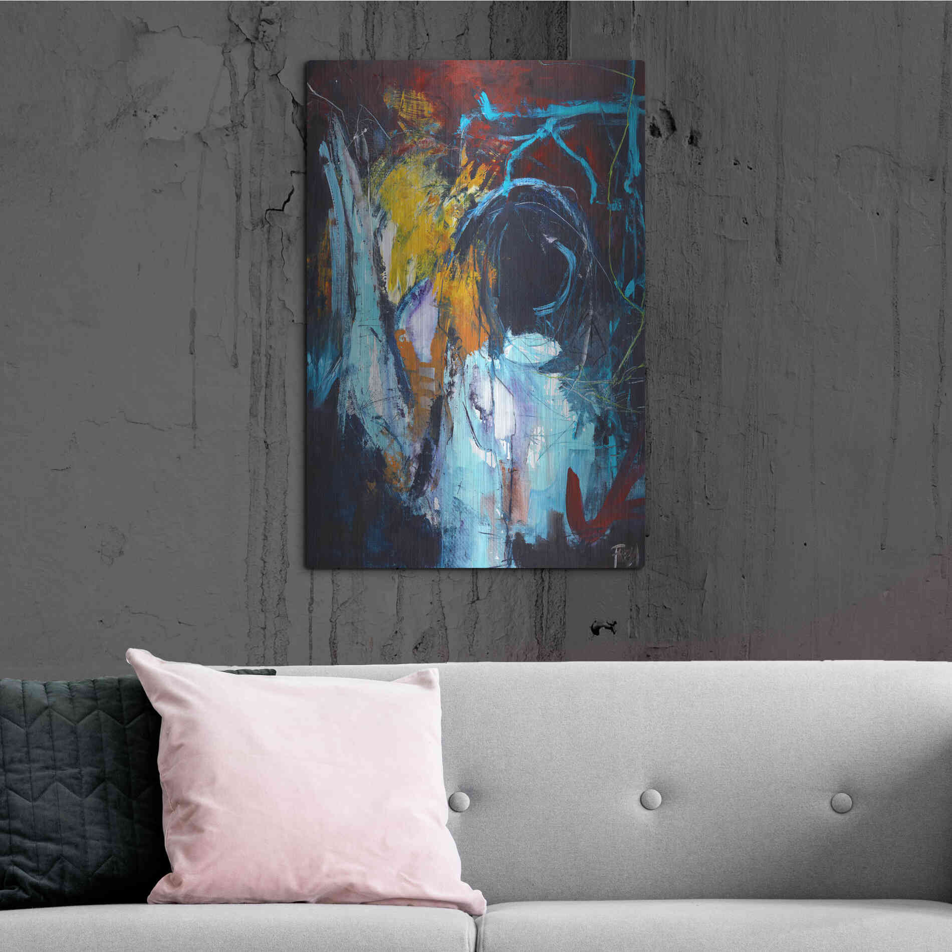 Luxe Metal Art 'Eye of the Storm' by Design Fabrikken, Metal Wall Art,24x36