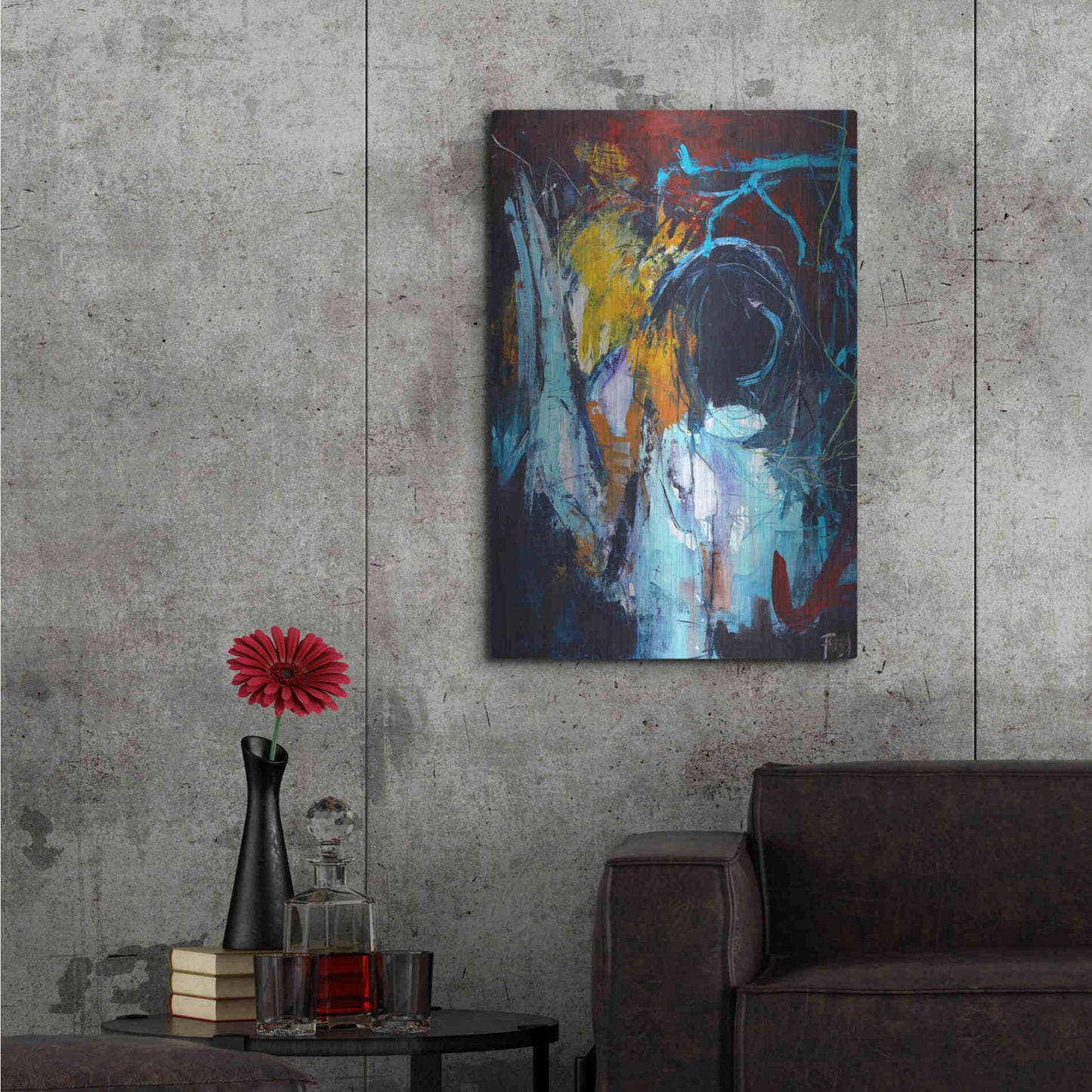 Luxe Metal Art 'Eye of the Storm' by Design Fabrikken, Metal Wall Art,24x36