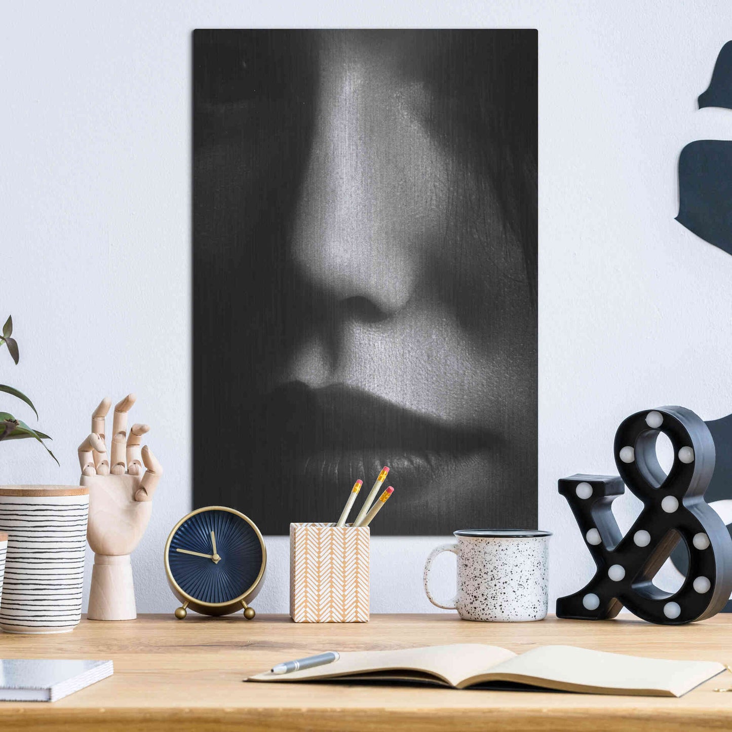 Luxe Metal Art 'Face 2' by Design Fabrikken, Metal Wall Art,12x16
