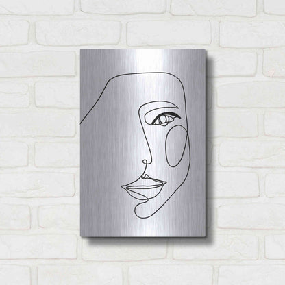Luxe Metal Art 'Face Line 1' by Design Fabrikken, Metal Wall Art,12x16