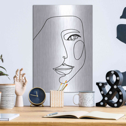Luxe Metal Art 'Face Line 1' by Design Fabrikken, Metal Wall Art,12x16