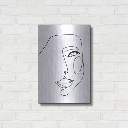 Luxe Metal Art 'Face Line 1' by Design Fabrikken, Metal Wall Art,16x24