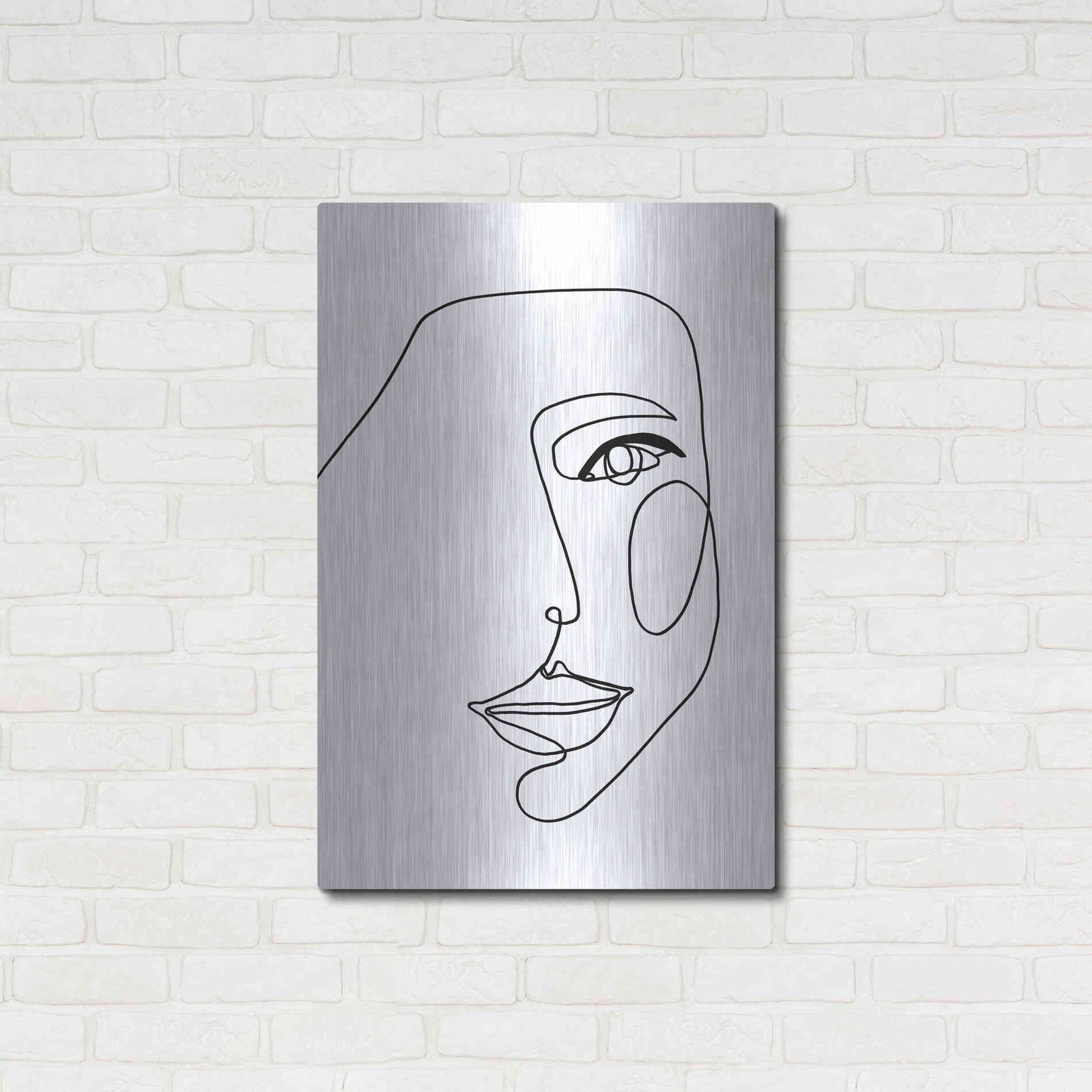 Luxe Metal Art 'Face Line 1' by Design Fabrikken, Metal Wall Art,24x36