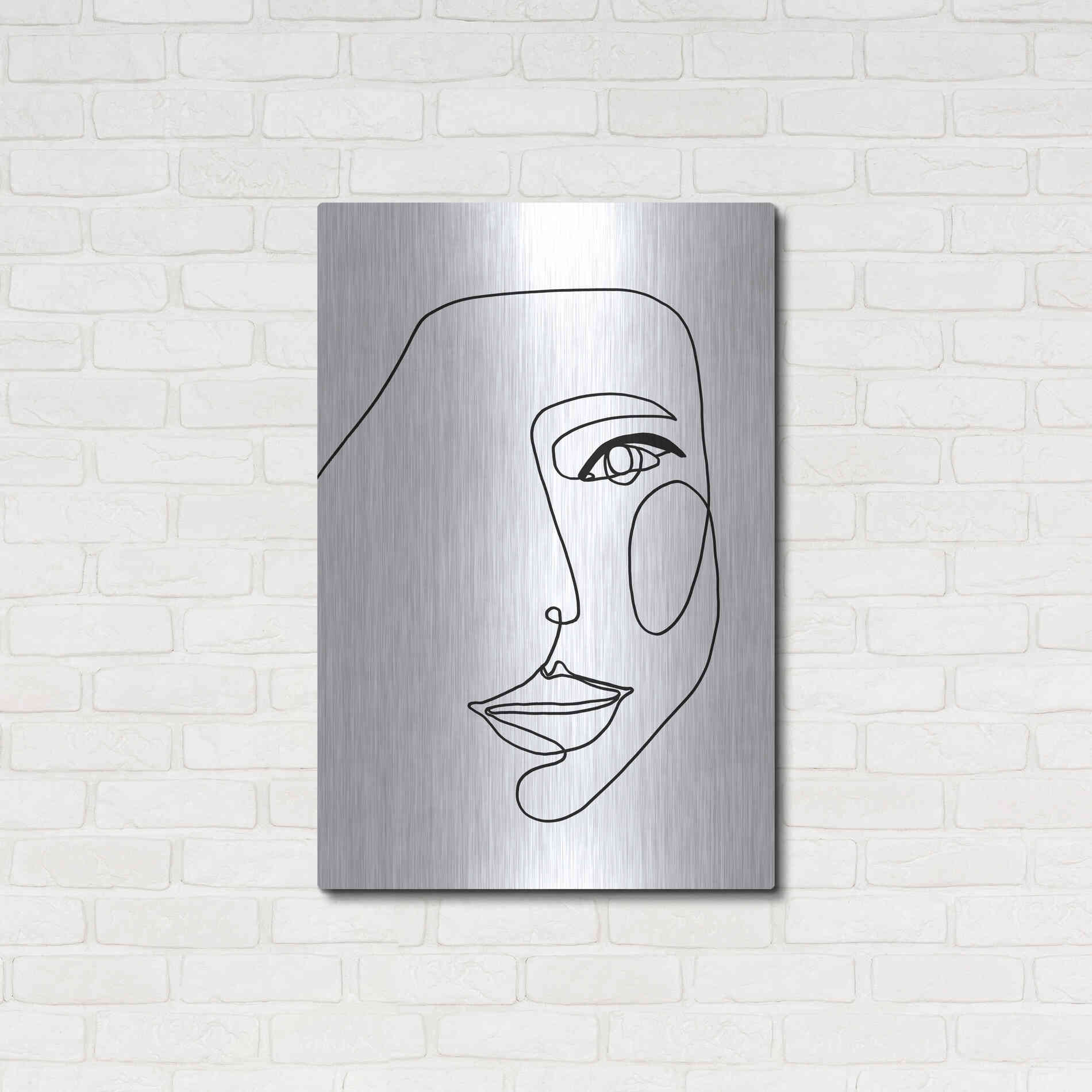Luxe Metal Art 'Face Line 1' by Design Fabrikken, Metal Wall Art,24x36