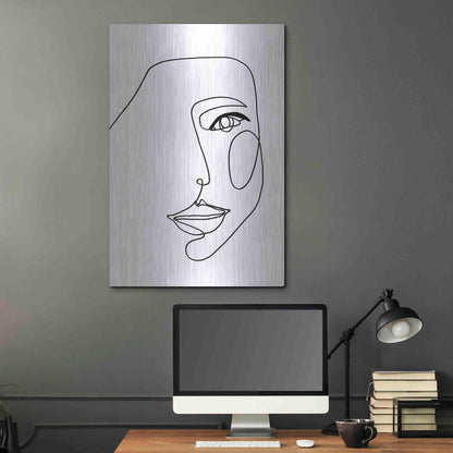 Luxe Metal Art 'Face Line 1' by Design Fabrikken, Metal Wall Art,24x36