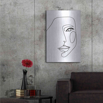 Luxe Metal Art 'Face Line 1' by Design Fabrikken, Metal Wall Art,24x36