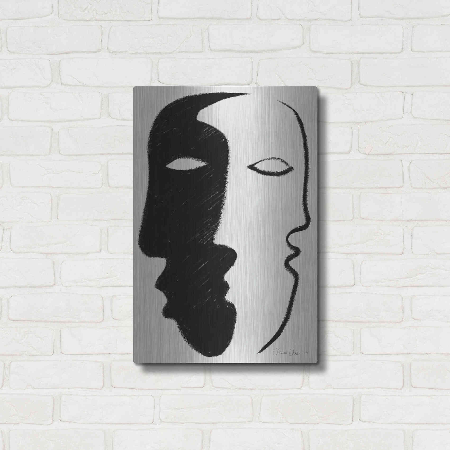 Luxe Metal Art 'Face to Face' by Design Fabrikken, Metal Wall Art,16x24