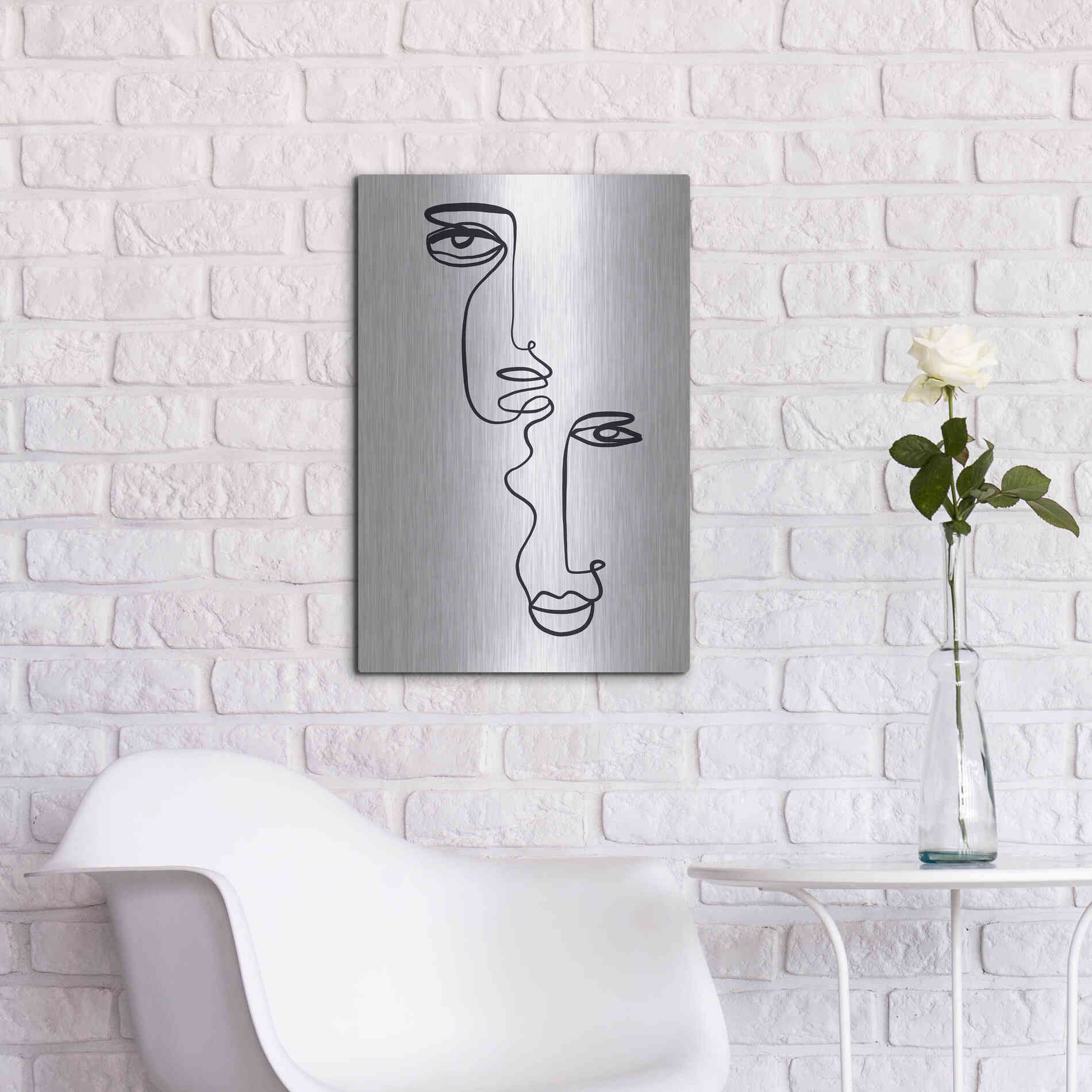 Luxe Metal Art 'Faces 2' by Design Fabrikken, Metal Wall Art,16x24