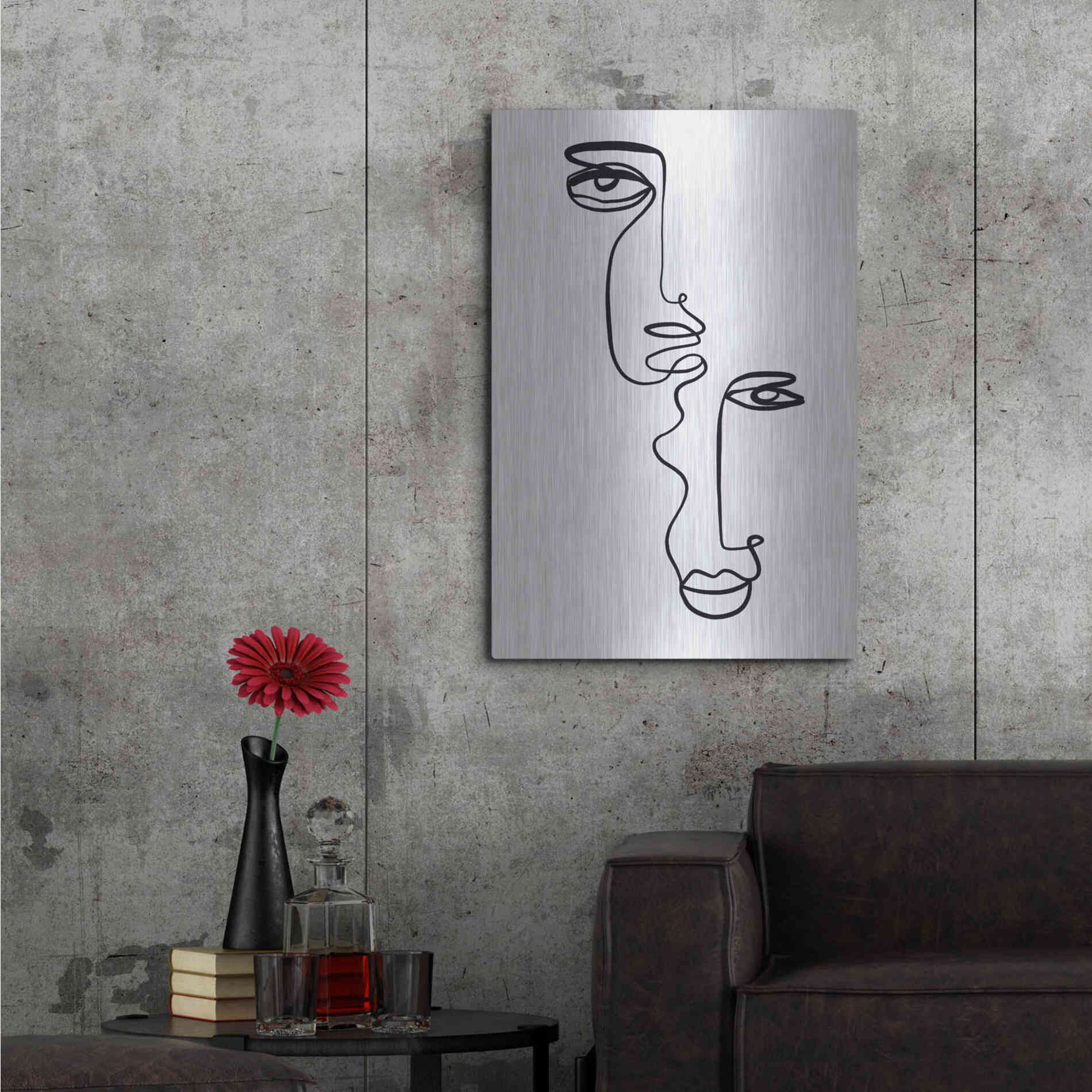Luxe Metal Art 'Faces 2' by Design Fabrikken, Metal Wall Art,24x36