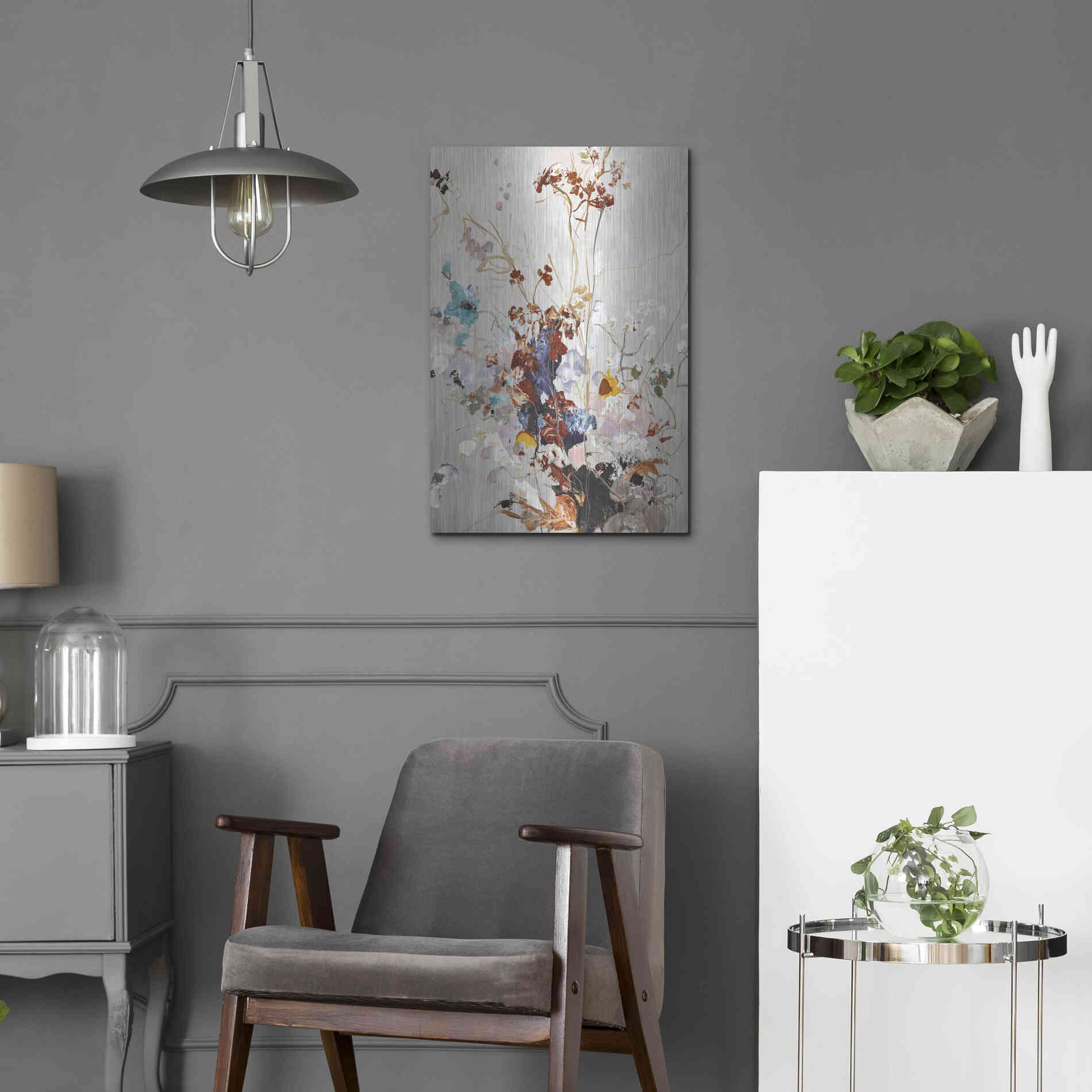 Luxe Metal Art 'Fall Floral' by Design Fabrikken, Metal Wall Art,16x24