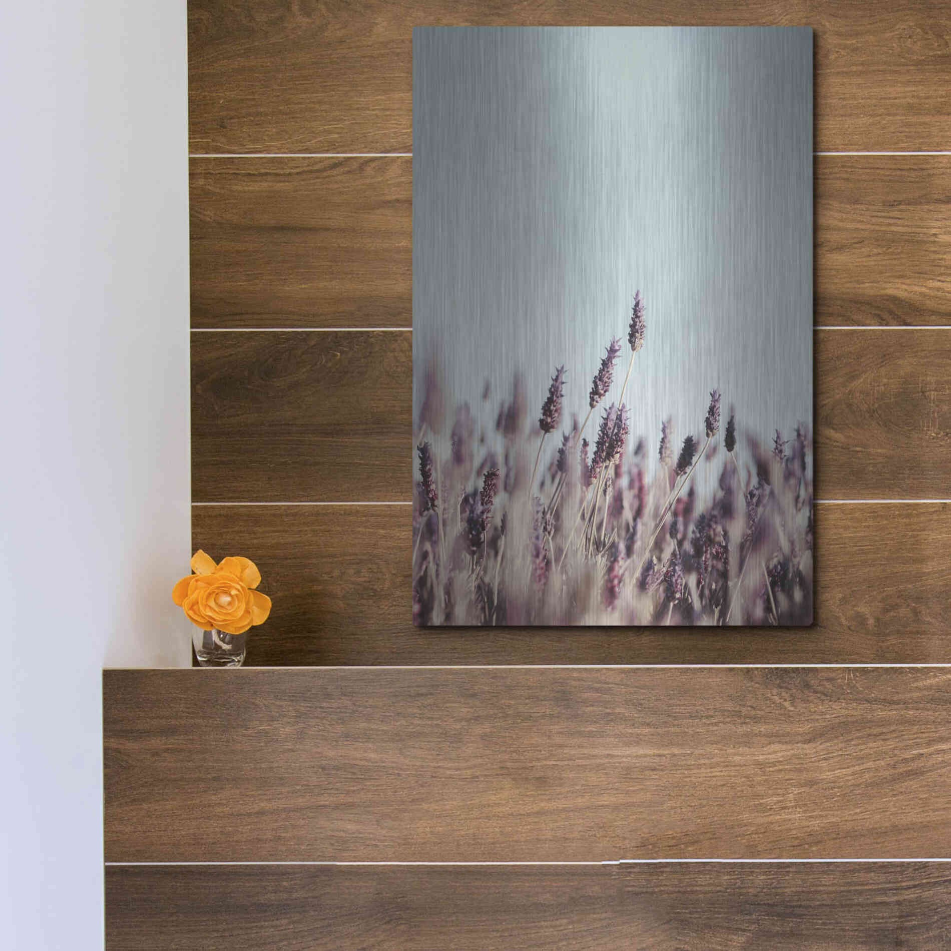 Luxe Metal Art 'Field Haze' by Design Fabrikken, Metal Wall Art,12x16