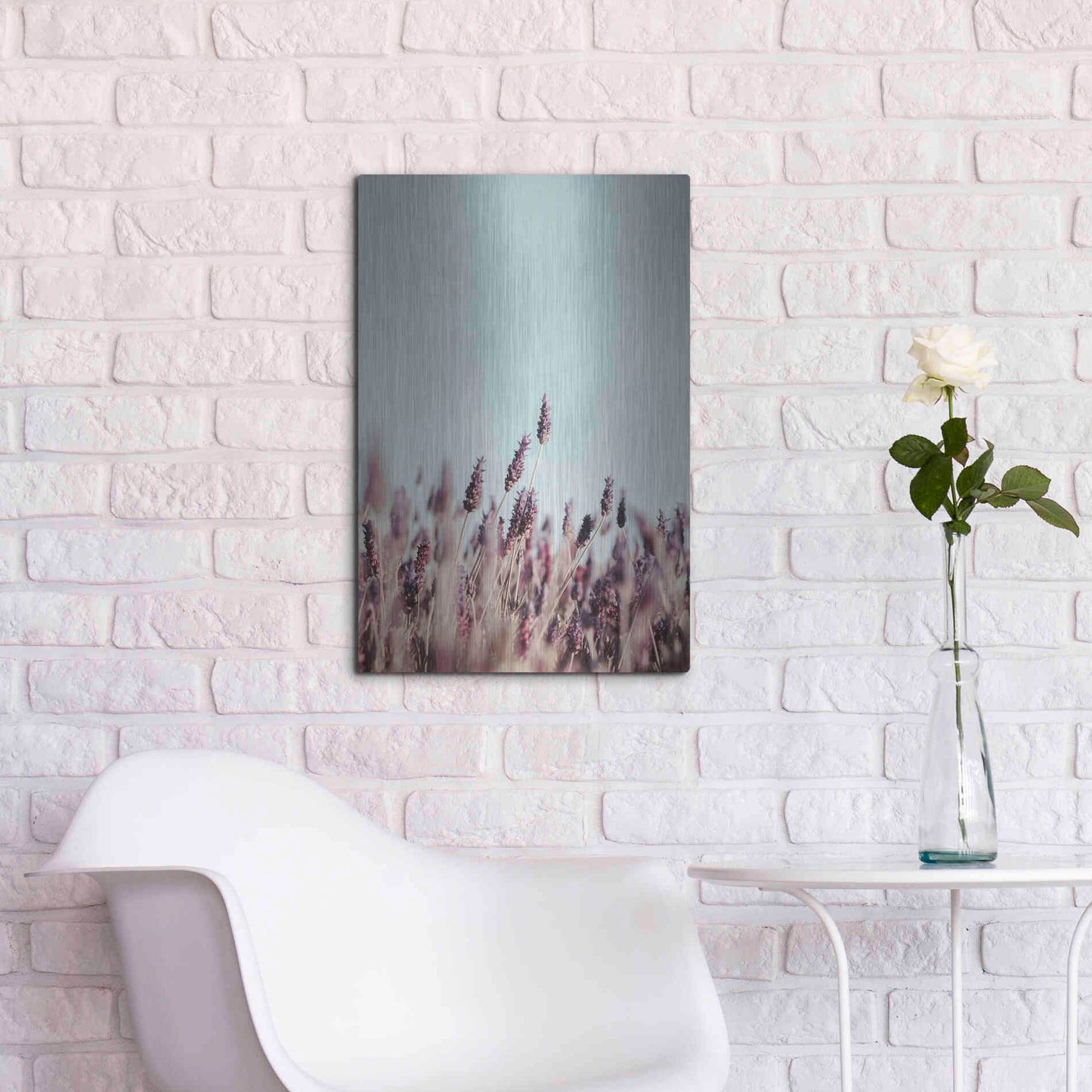 Luxe Metal Art 'Field Haze' by Design Fabrikken, Metal Wall Art,16x24