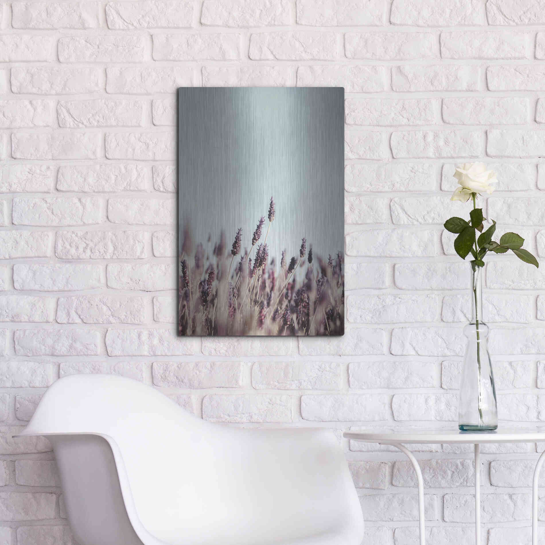 Luxe Metal Art 'Field Haze' by Design Fabrikken, Metal Wall Art,16x24