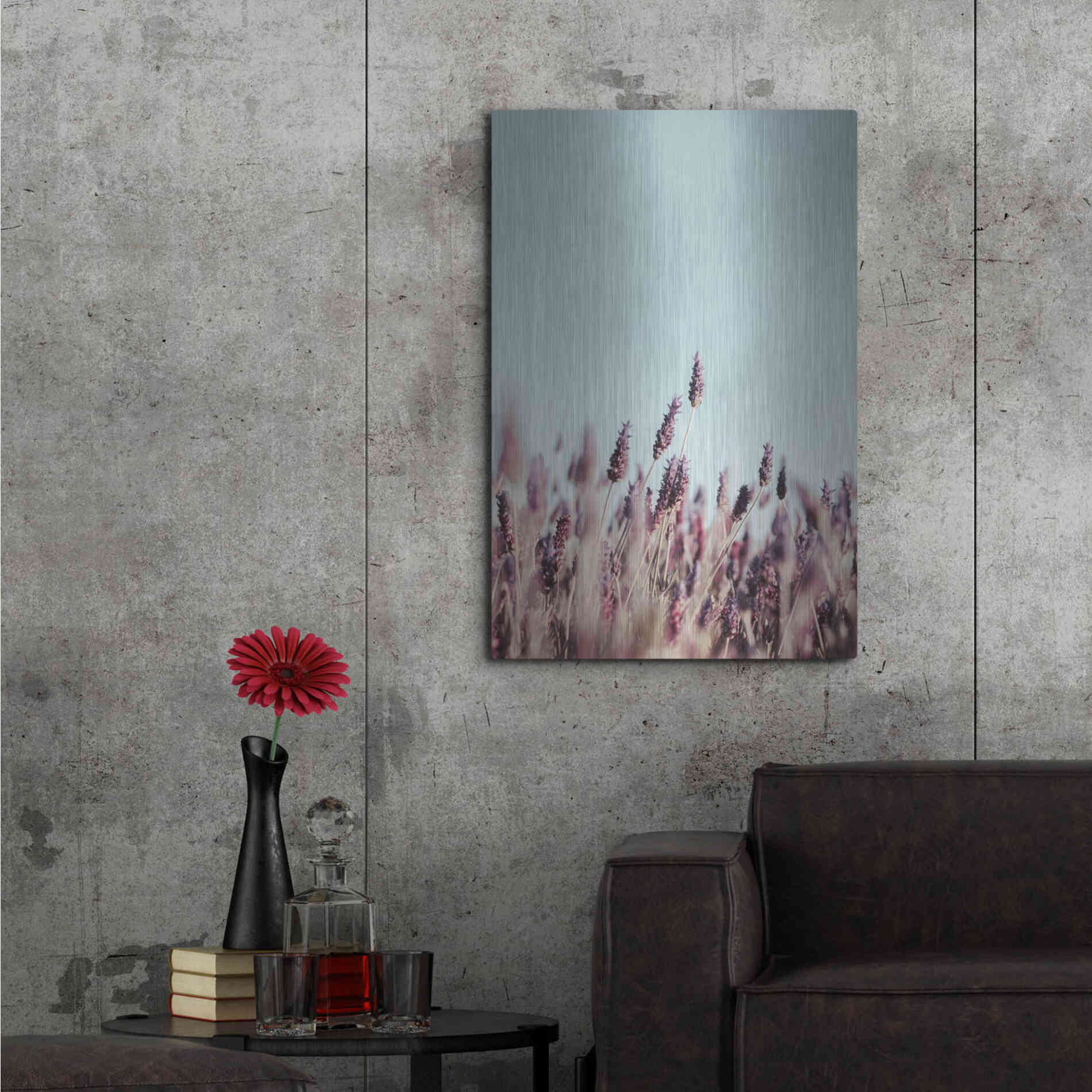 Luxe Metal Art 'Field Haze' by Design Fabrikken, Metal Wall Art,24x36