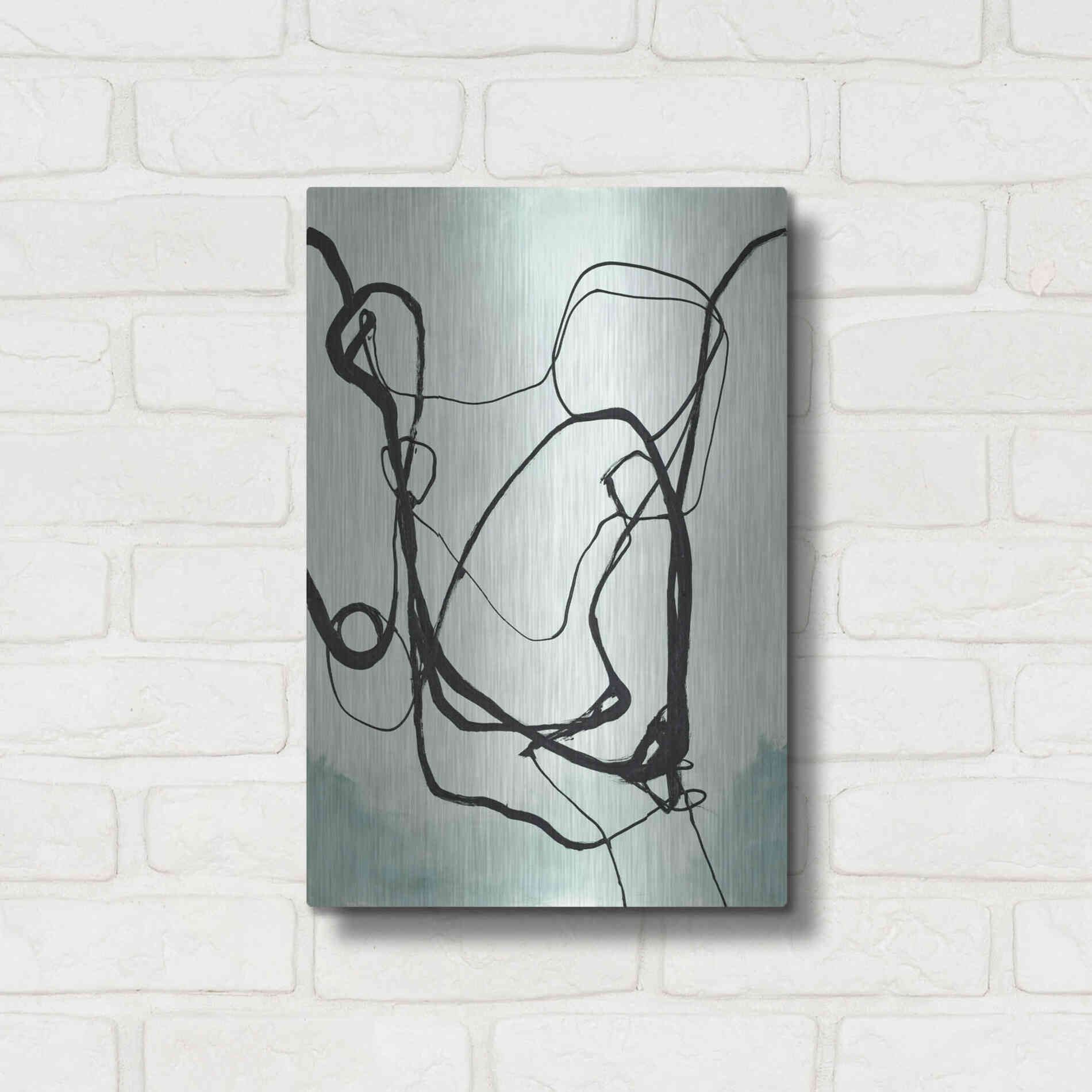 Luxe Metal Art 'Fine Line 2' by Design Fabrikken, Metal Wall Art,12x16