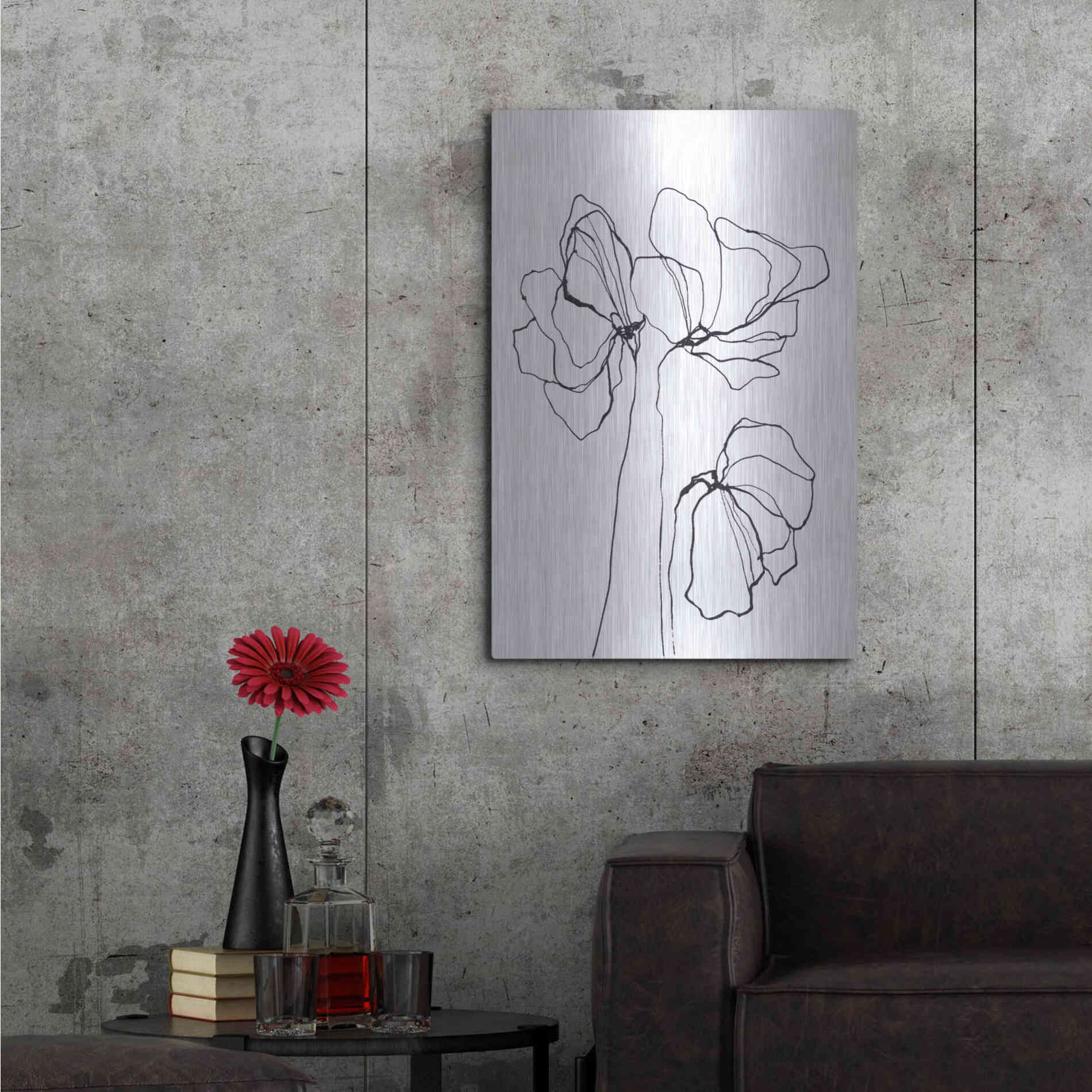 Luxe Metal Art 'Fine Line 6' by Design Fabrikken, Metal Wall Art,24x36