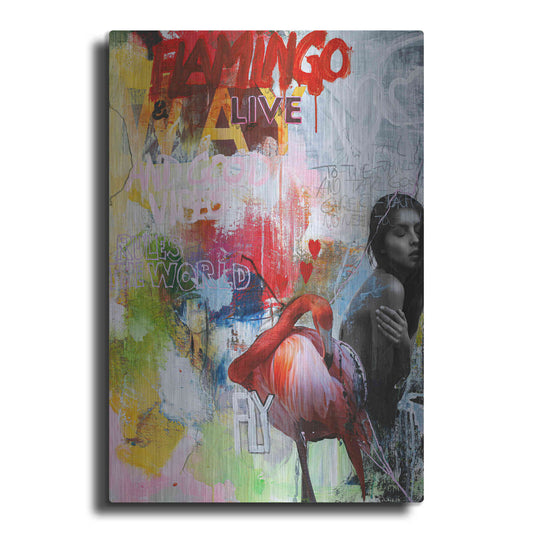 Luxe Metal Art 'Flamingo' by Design Fabrikken, Metal Wall Art