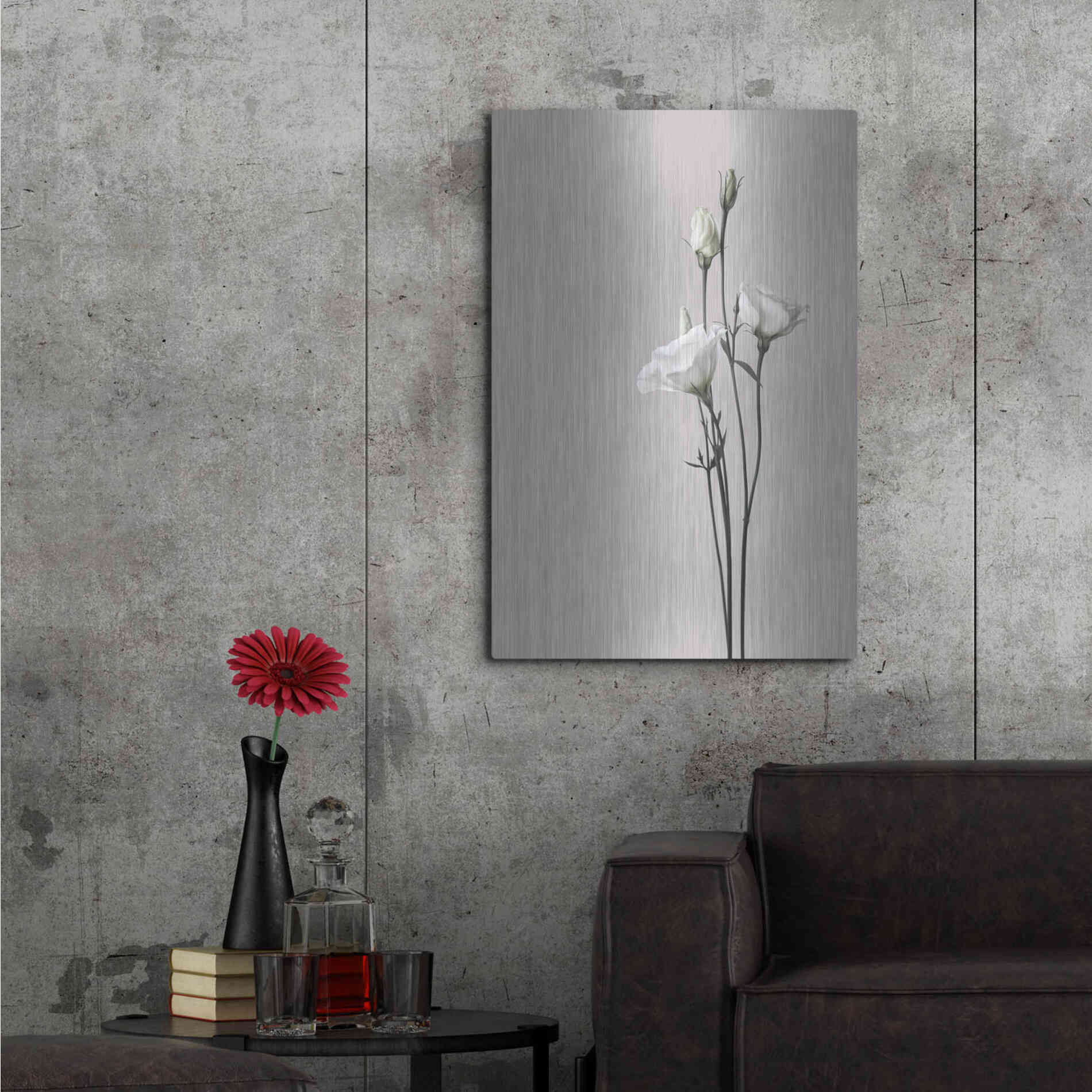 Luxe Metal Art 'Flower 2' by Design Fabrikken, Metal Wall Art,24x36