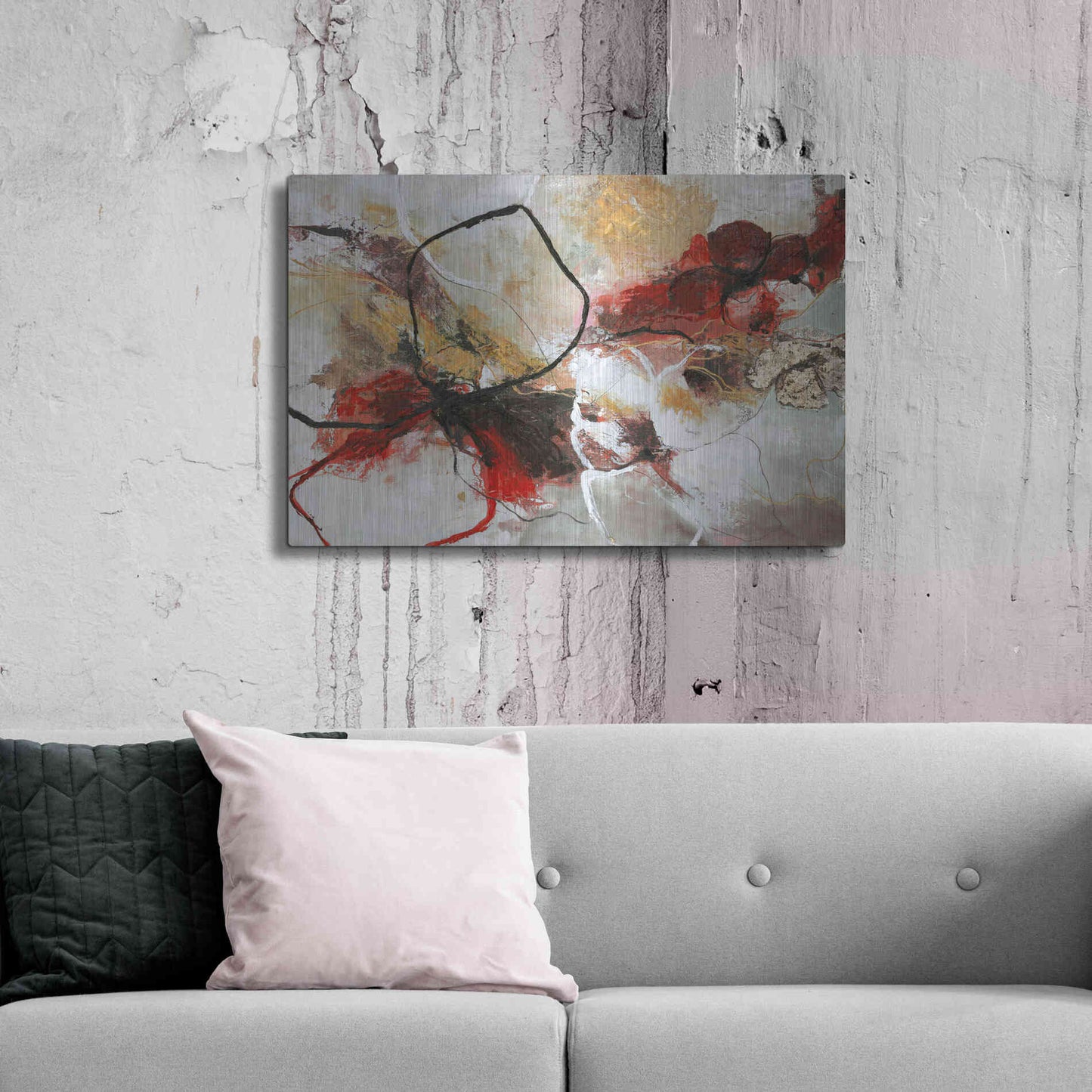 Luxe Metal Art 'Flower Fall' by Design Fabrikken, Metal Wall Art,36x24