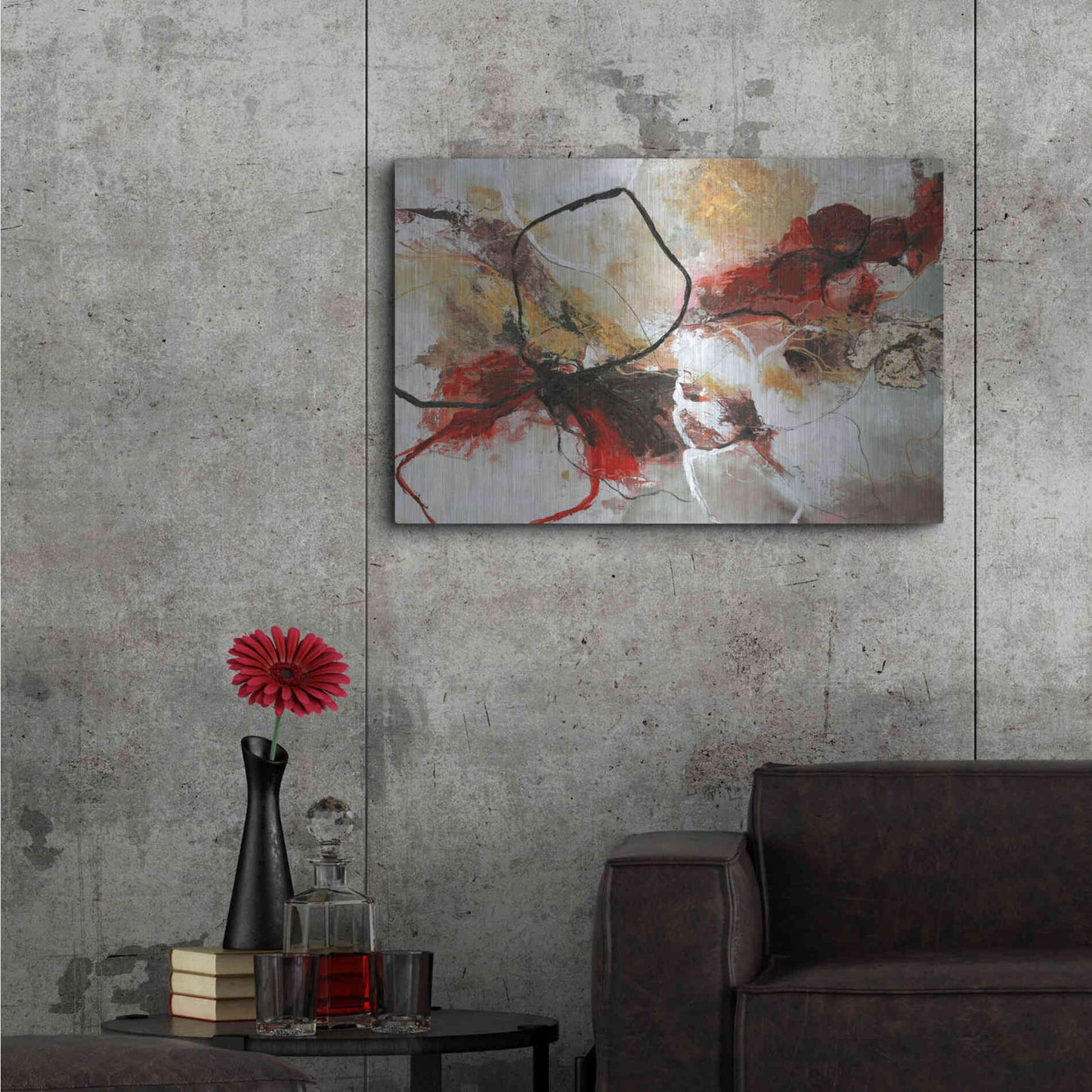 Luxe Metal Art 'Flower Fall' by Design Fabrikken, Metal Wall Art,36x24