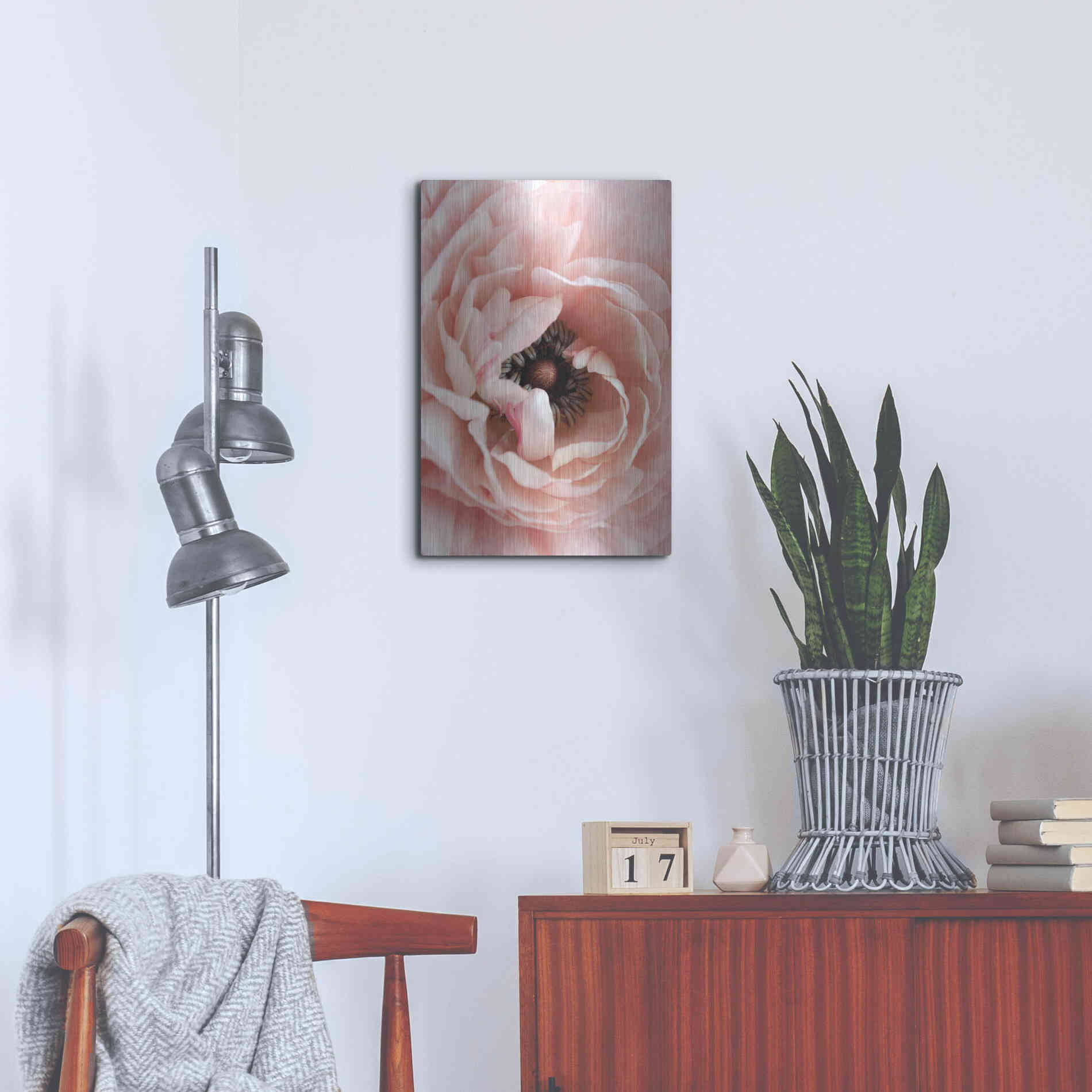 Luxe Metal Art 'Flower' by Design Fabrikken, Metal Wall Art,16x24