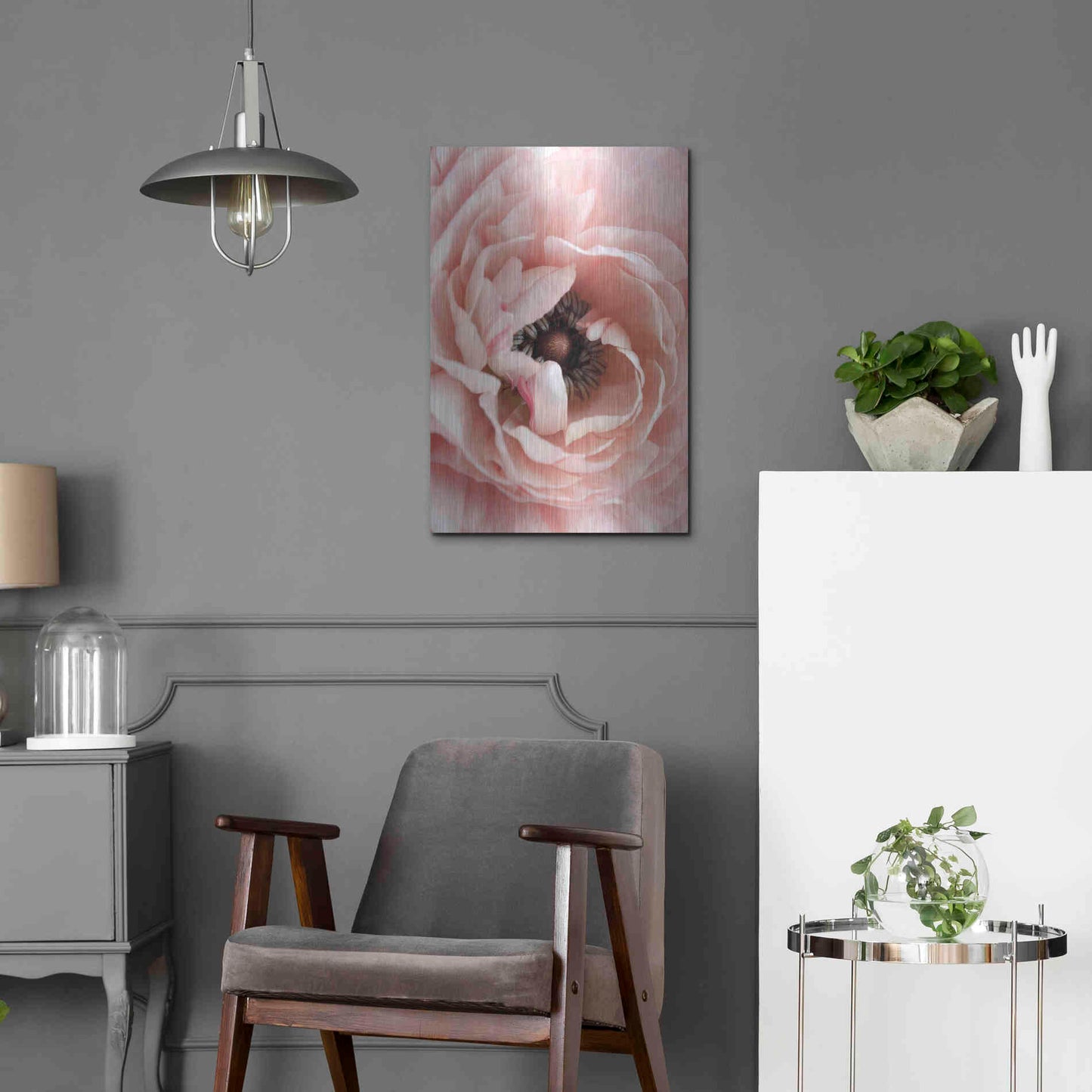 Luxe Metal Art 'Flower' by Design Fabrikken, Metal Wall Art,16x24