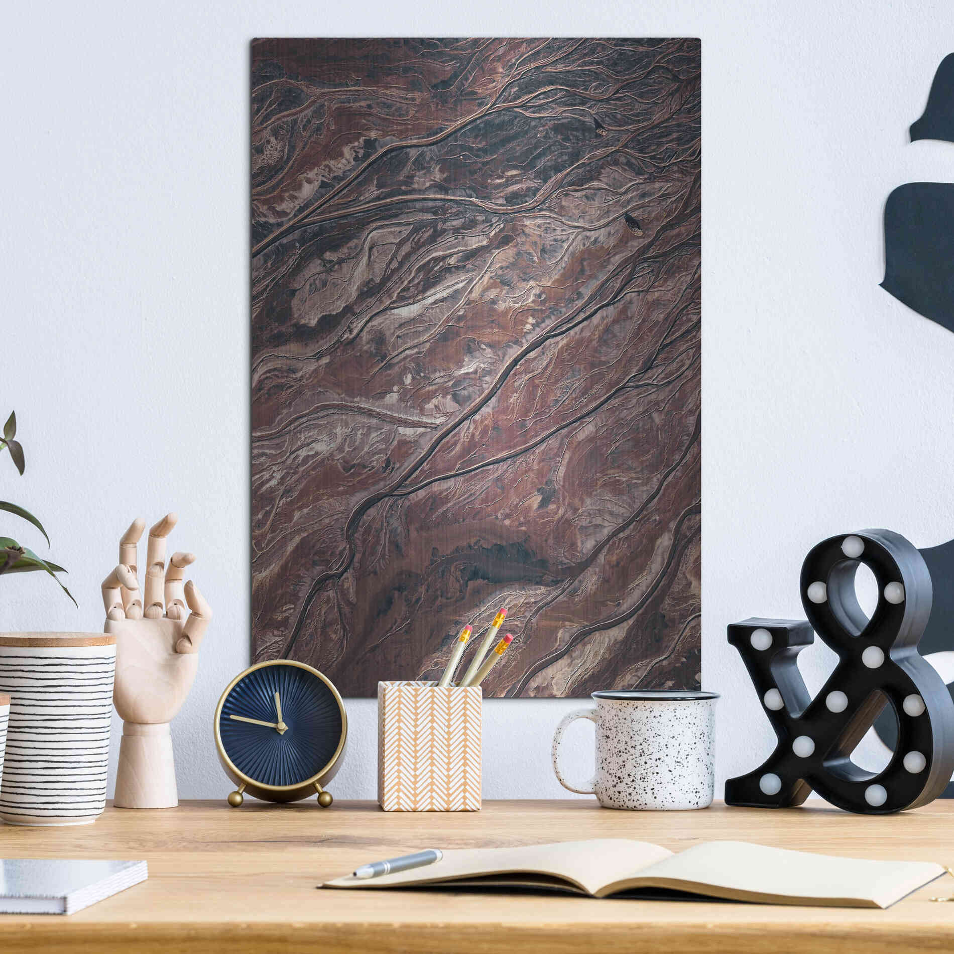 Luxe Metal Art 'From Above 1' by Design Fabrikken, Metal Wall Art,12x16