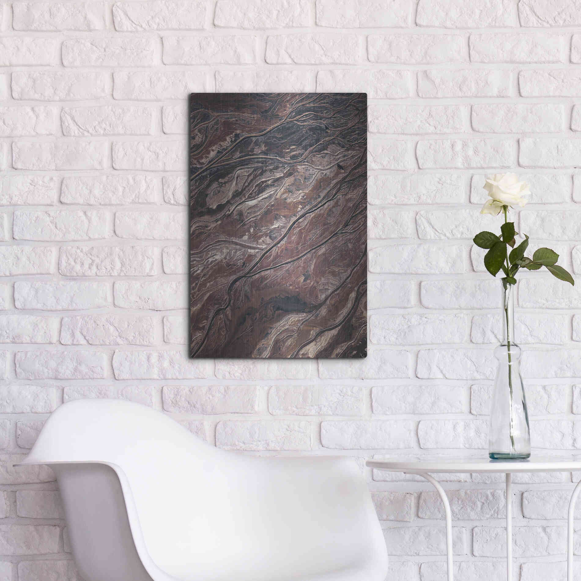 Luxe Metal Art 'From Above 1' by Design Fabrikken, Metal Wall Art,16x24
