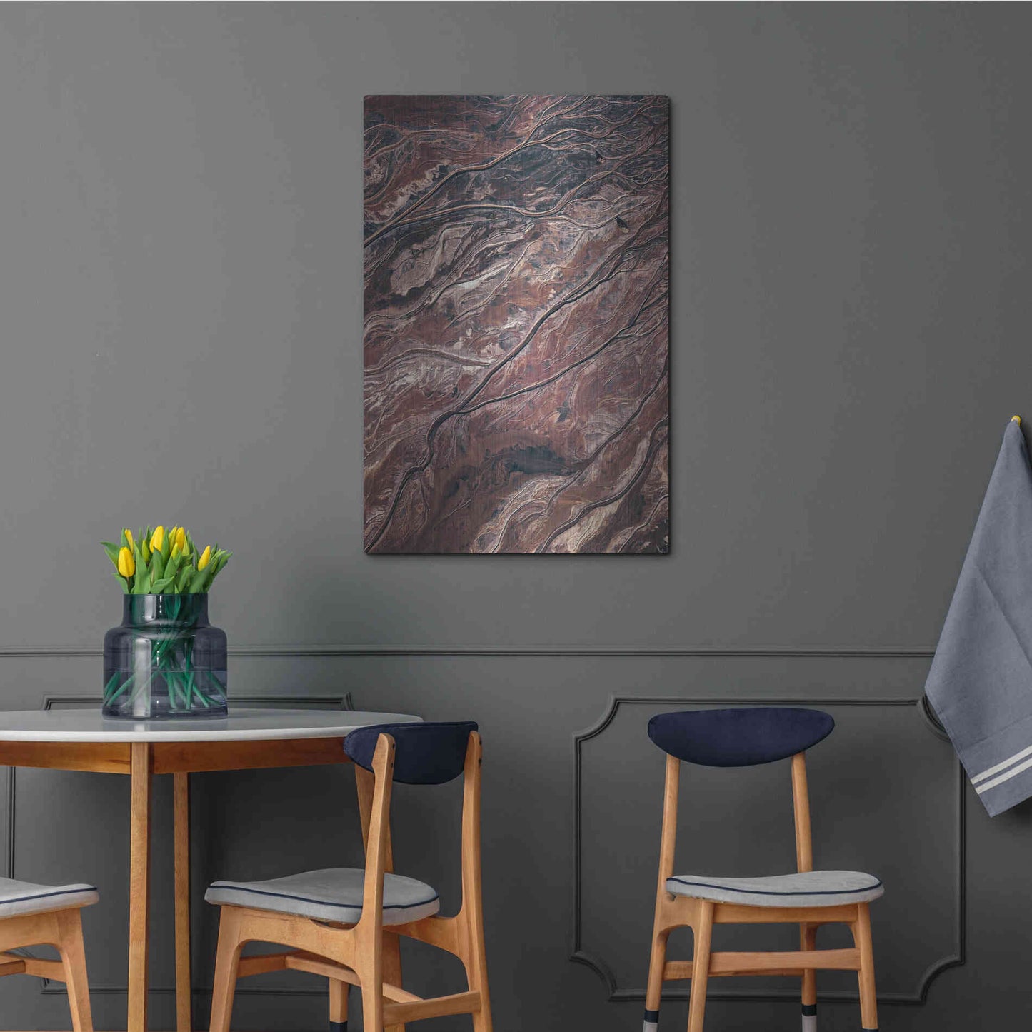 Luxe Metal Art 'From Above 1' by Design Fabrikken, Metal Wall Art,24x36