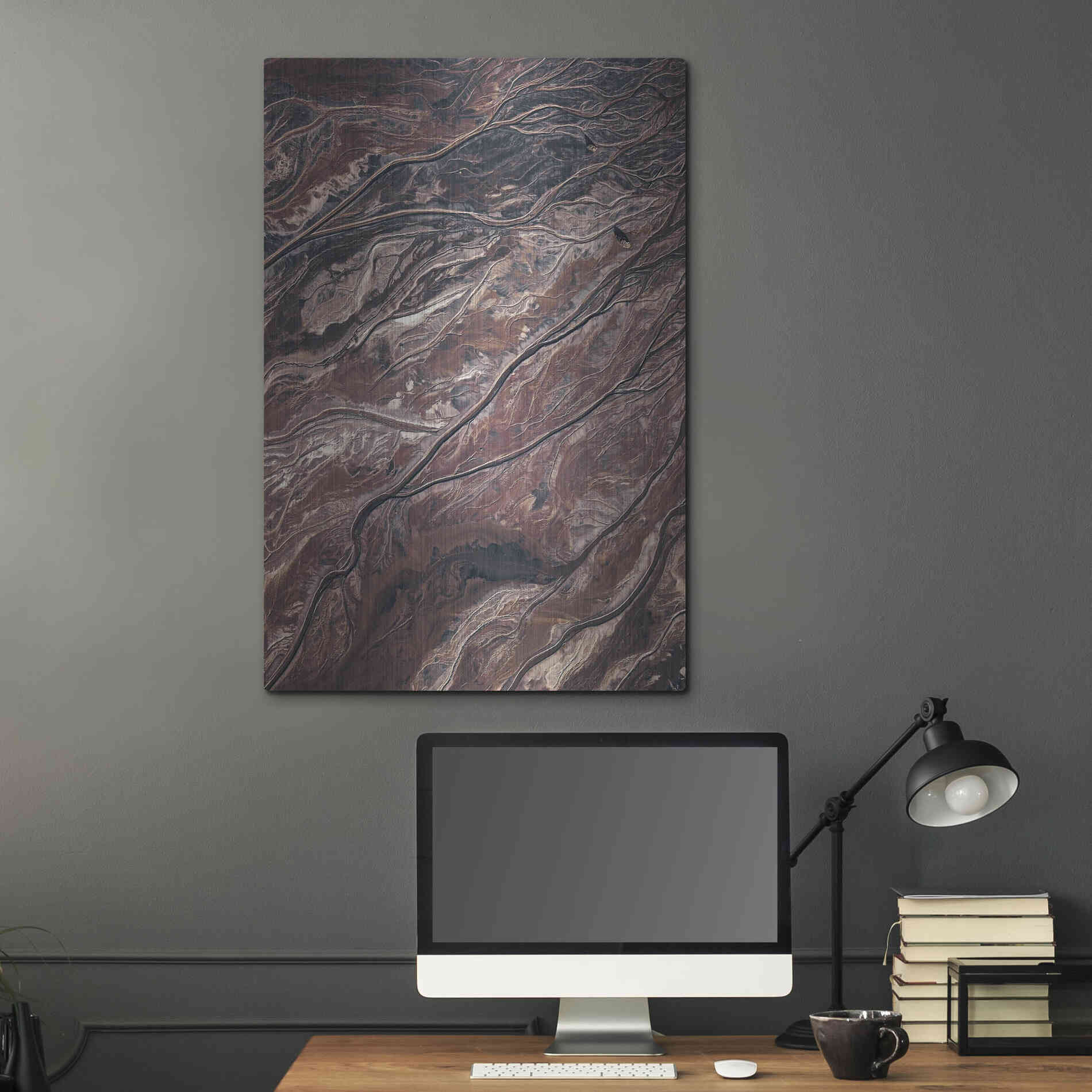 Luxe Metal Art 'From Above 1' by Design Fabrikken, Metal Wall Art,24x36