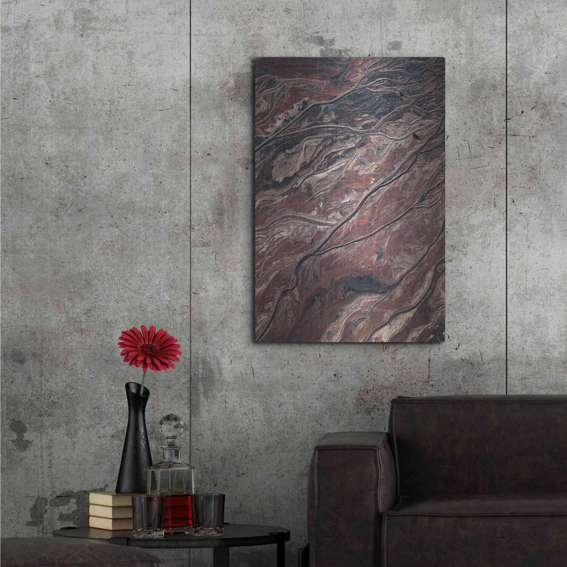 Luxe Metal Art 'From Above 1' by Design Fabrikken, Metal Wall Art,24x36