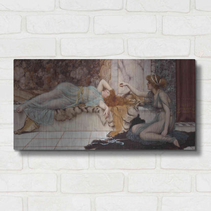 Luxe Metal Art 'Mischief and Repose' by John William Godward, Metal Wall Art,24x12