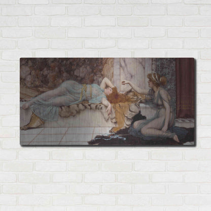 Luxe Metal Art 'Mischief and Repose' by John William Godward, Metal Wall Art,48x24