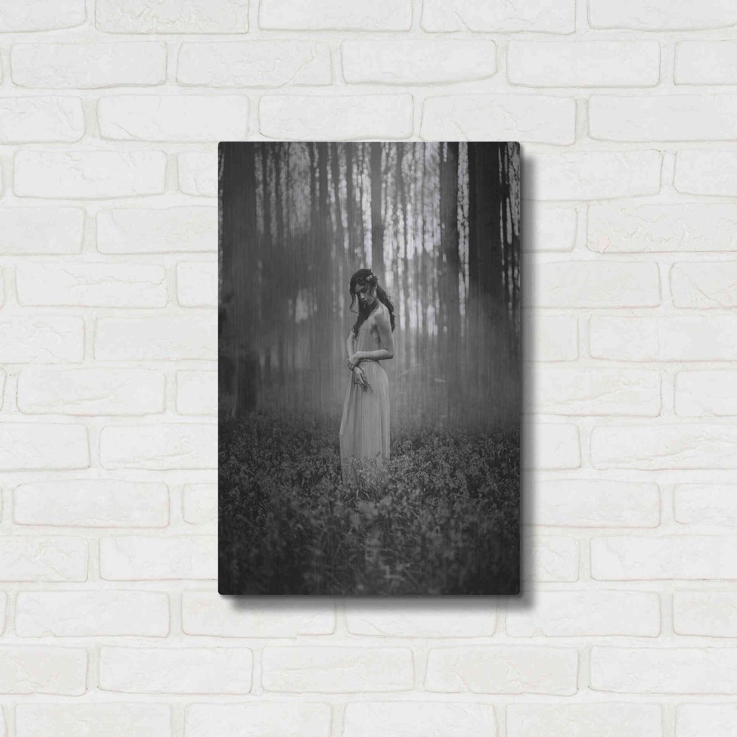 Luxe Metal Art 'Girl in the Woods' by Design Fabrikken, Metal Wall Art,16x24