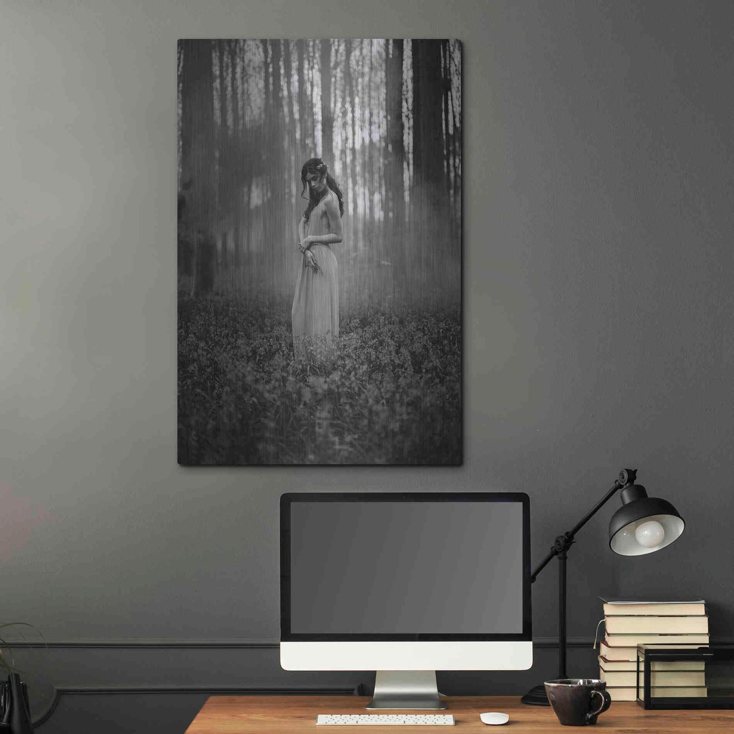 Luxe Metal Art 'Girl in the Woods' by Design Fabrikken, Metal Wall Art,24x36