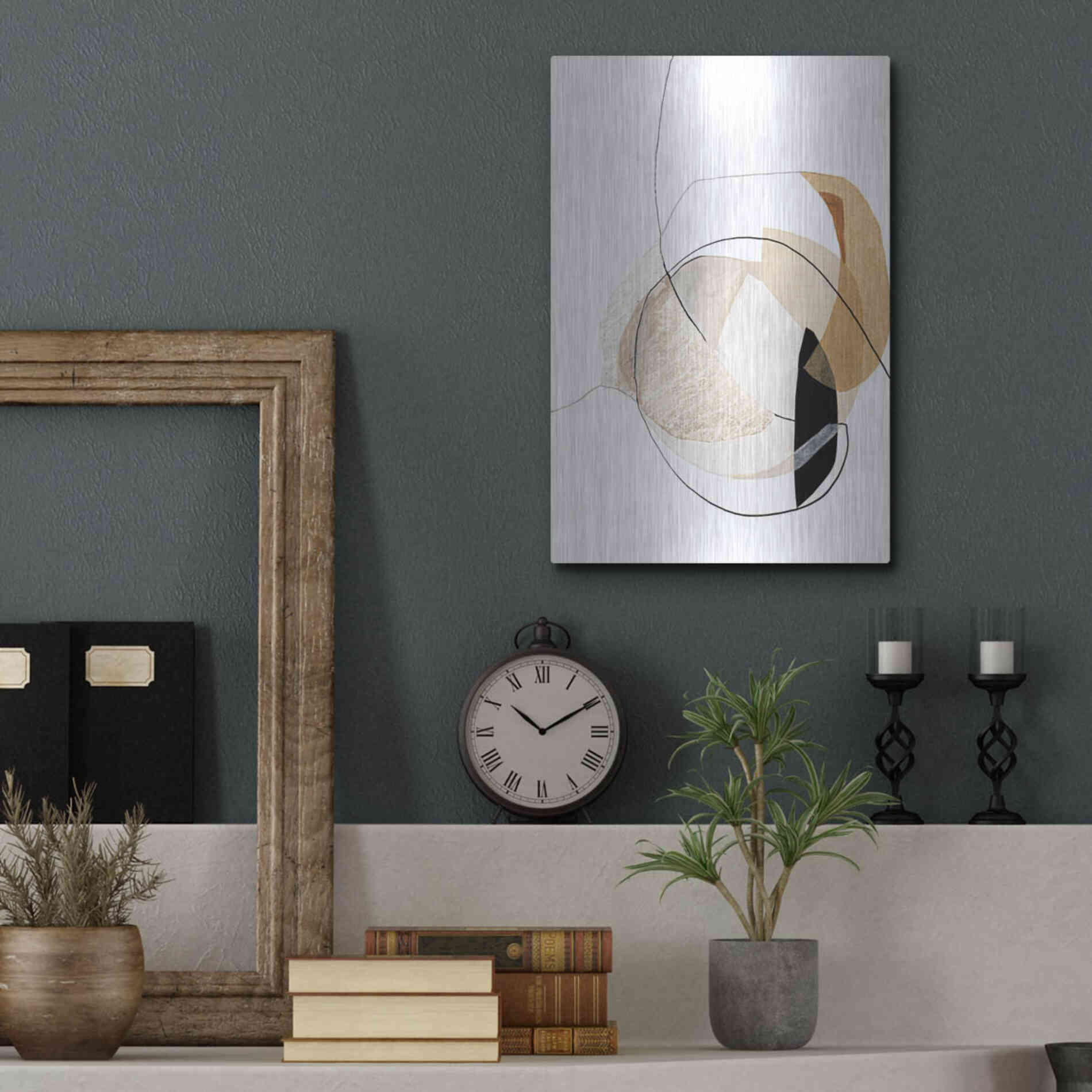 Luxe Metal Art 'Graphical Shapes 4' by Design Fabrikken, Metal Wall Art,12x16