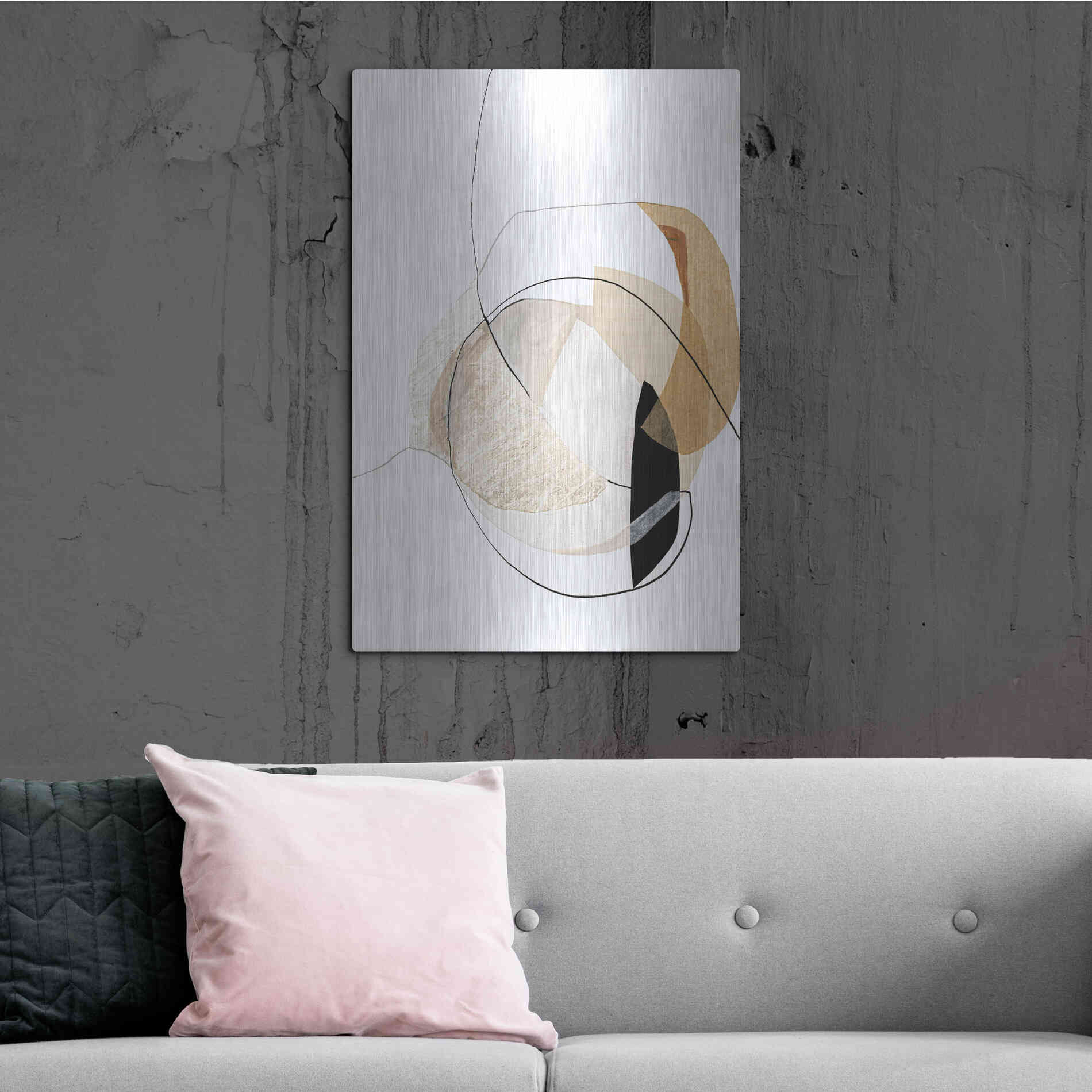 Luxe Metal Art 'Graphical Shapes 4' by Design Fabrikken, Metal Wall Art,24x36