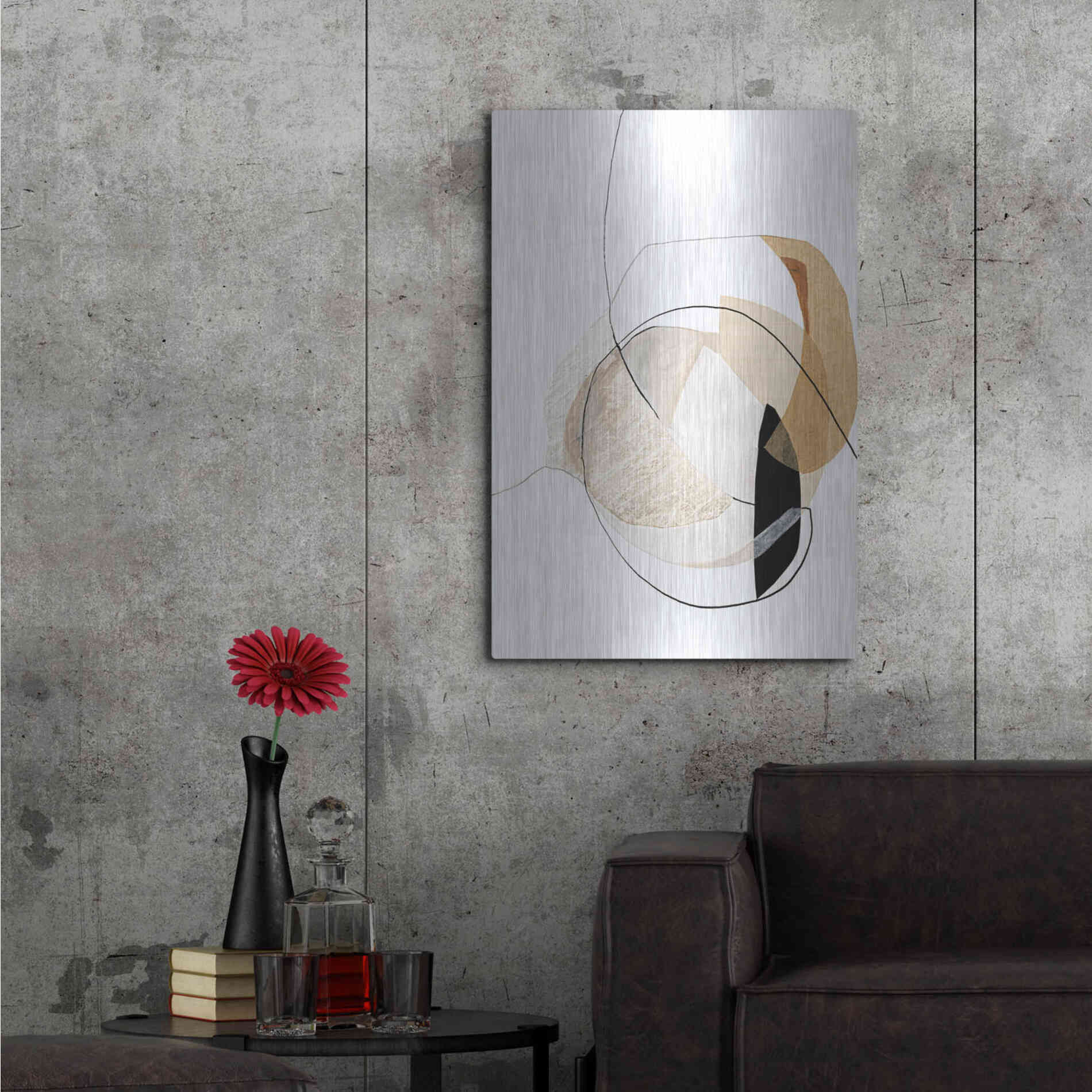 Luxe Metal Art 'Graphical Shapes 4' by Design Fabrikken, Metal Wall Art,24x36