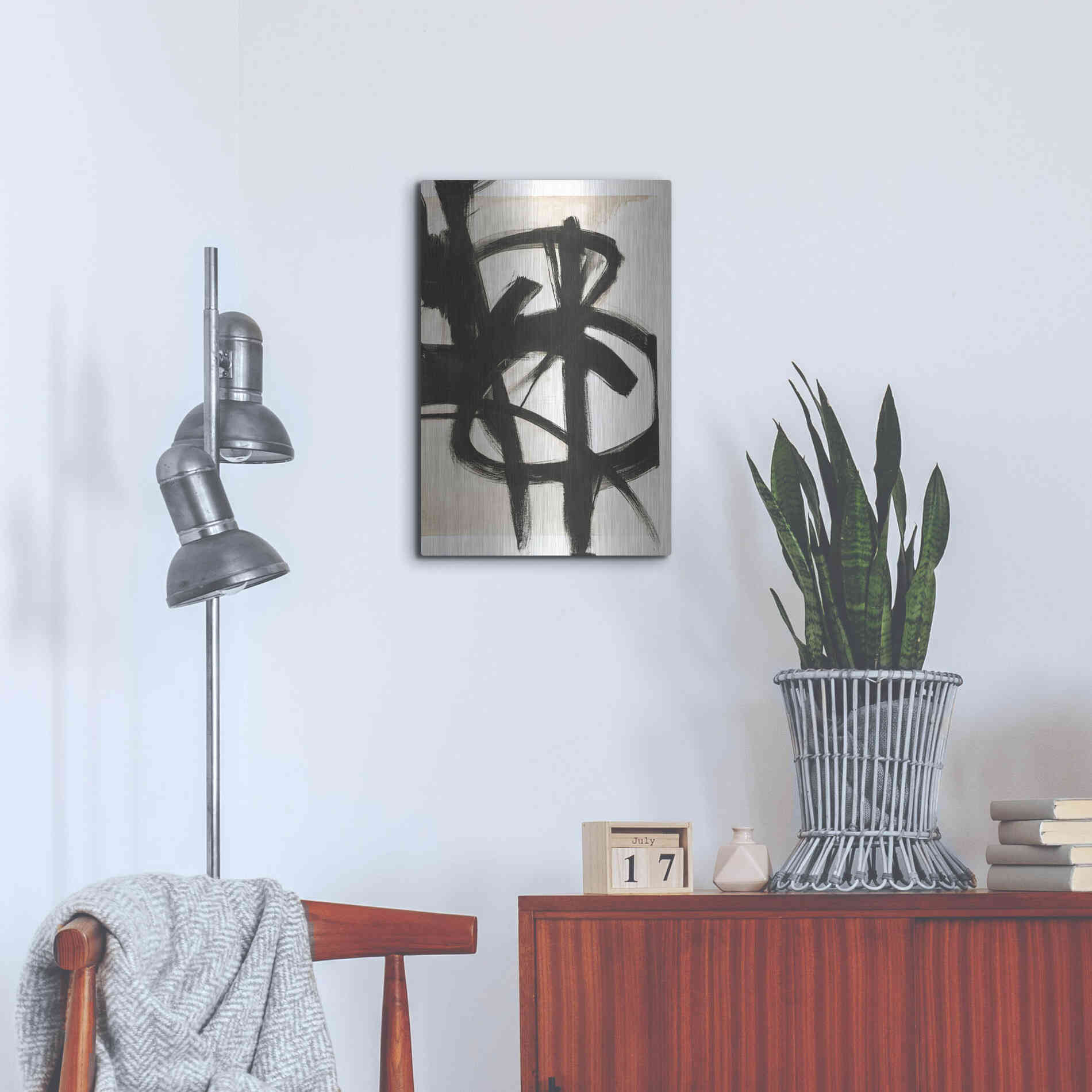 Luxe Metal Art 'Graphical Shapes 7' by Design Fabrikken, Metal Wall Art,16x24