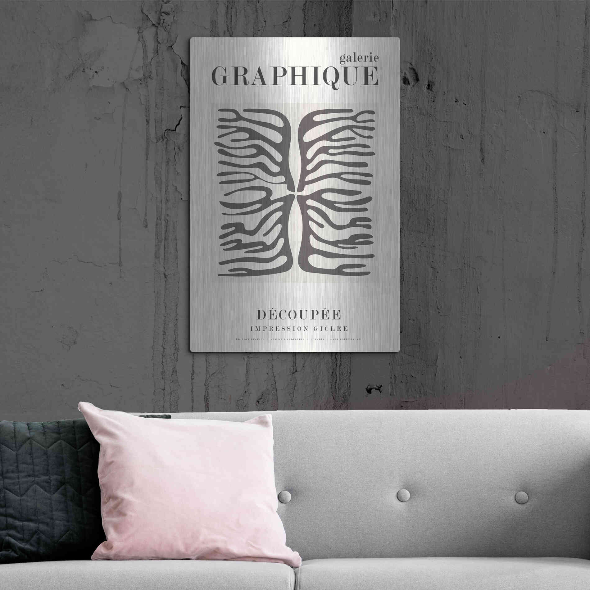 Luxe Metal Art 'Graphique 10' by Design Fabrikken, Metal Wall Art,24x36