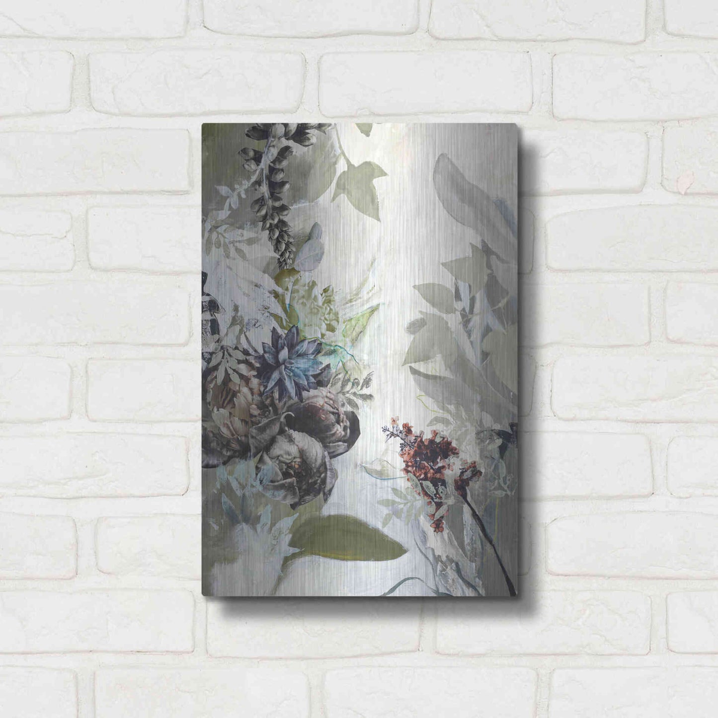 Luxe Metal Art 'Green Garden' by Design Fabrikken, Metal Wall Art,12x16