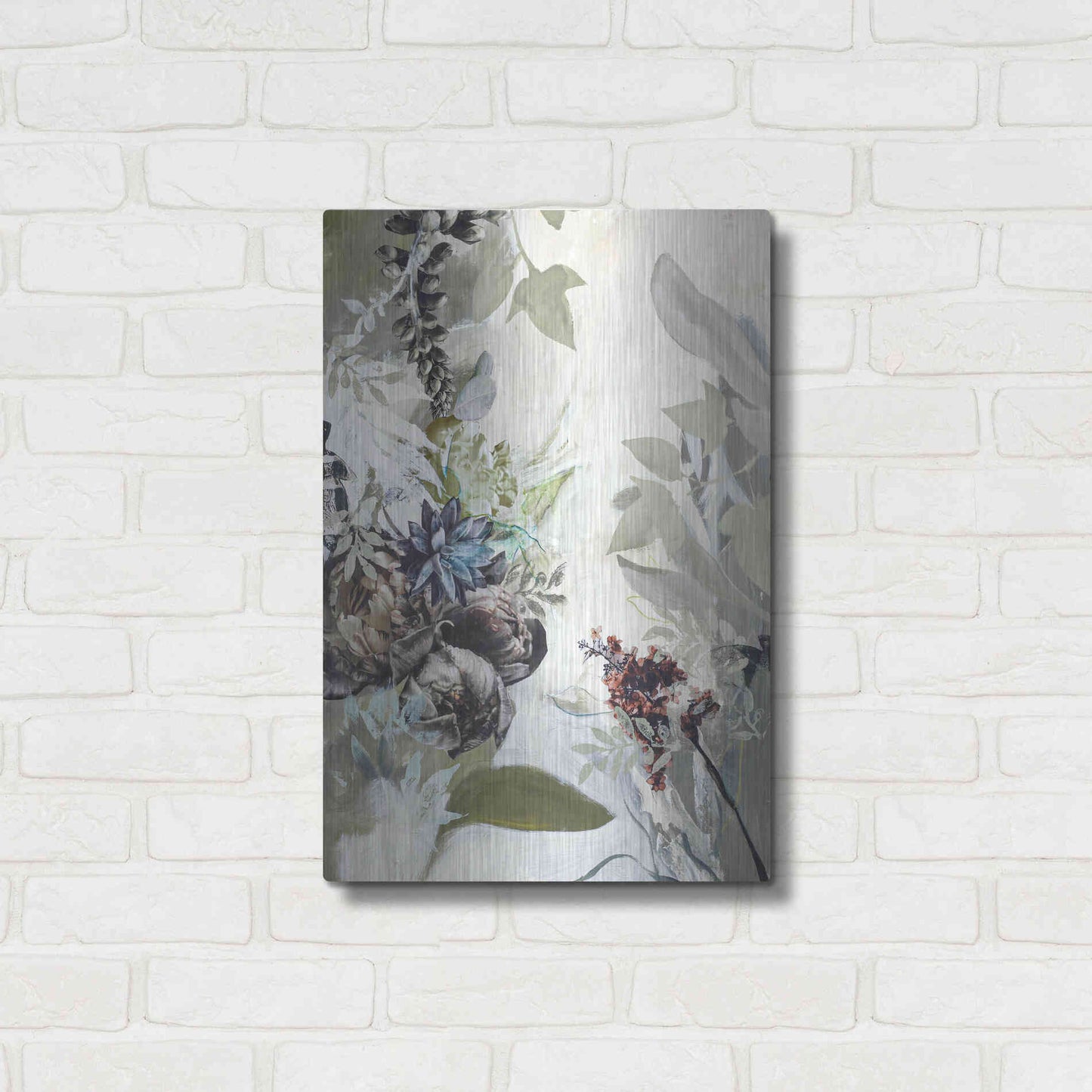 Luxe Metal Art 'Green Garden' by Design Fabrikken, Metal Wall Art,16x24