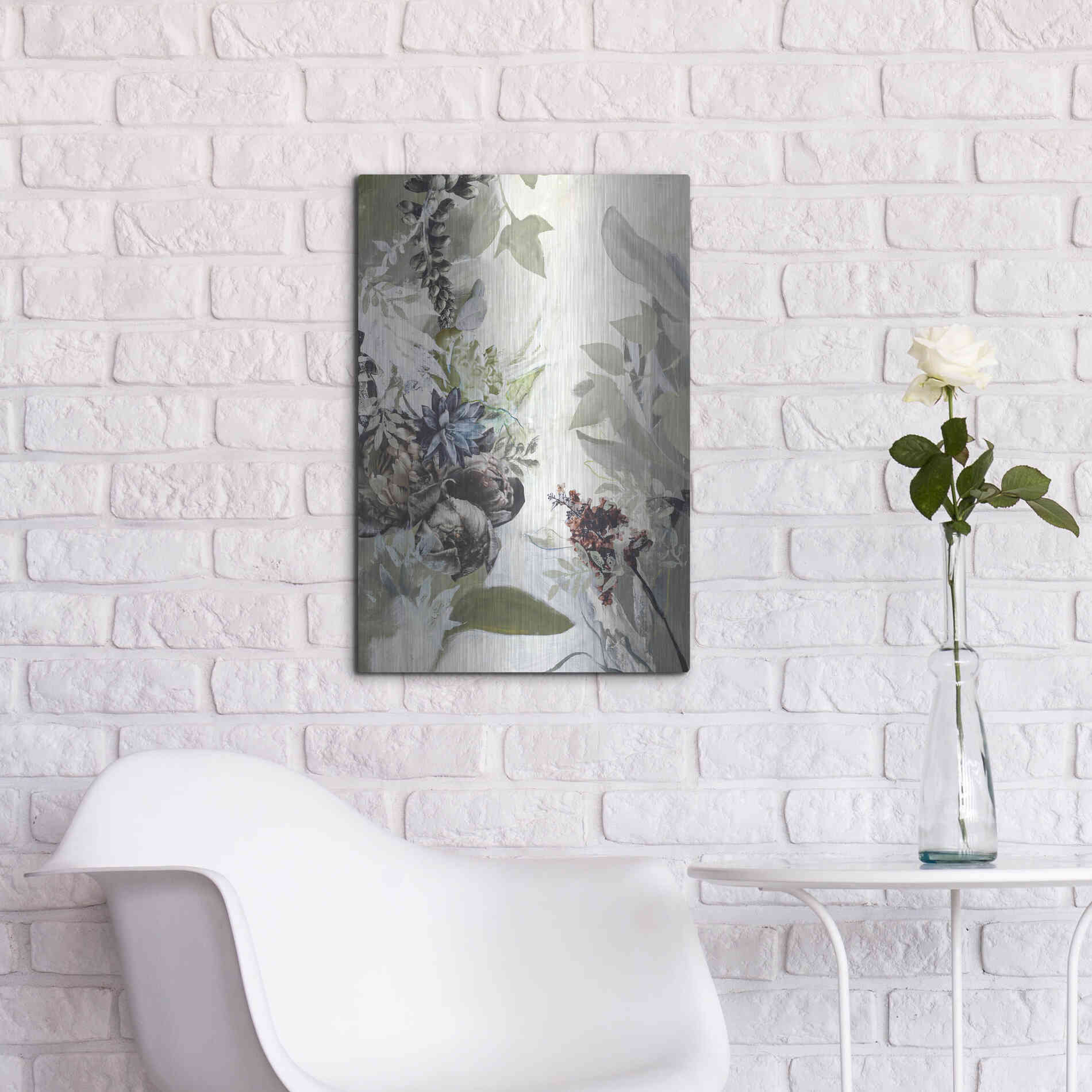 Luxe Metal Art 'Green Garden' by Design Fabrikken, Metal Wall Art,16x24