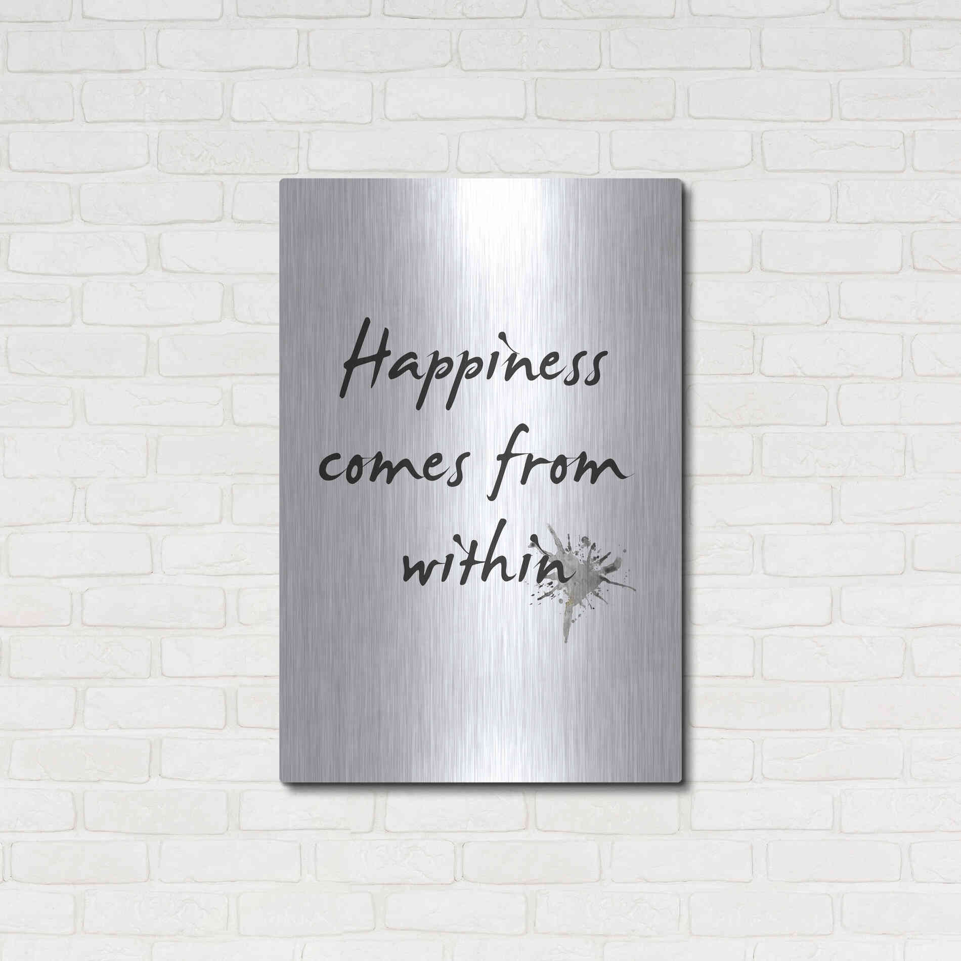 Luxe Metal Art 'Happiness' by Design Fabrikken, Metal Wall Art,24x36