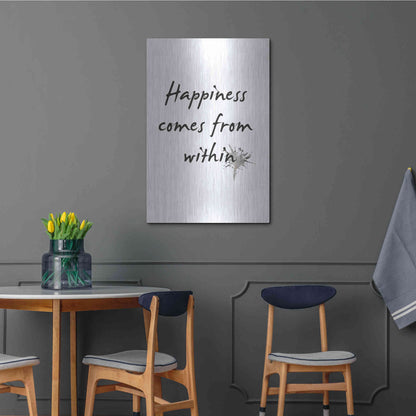 Luxe Metal Art 'Happiness' by Design Fabrikken, Metal Wall Art,24x36