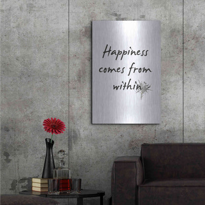 Luxe Metal Art 'Happiness' by Design Fabrikken, Metal Wall Art,24x36