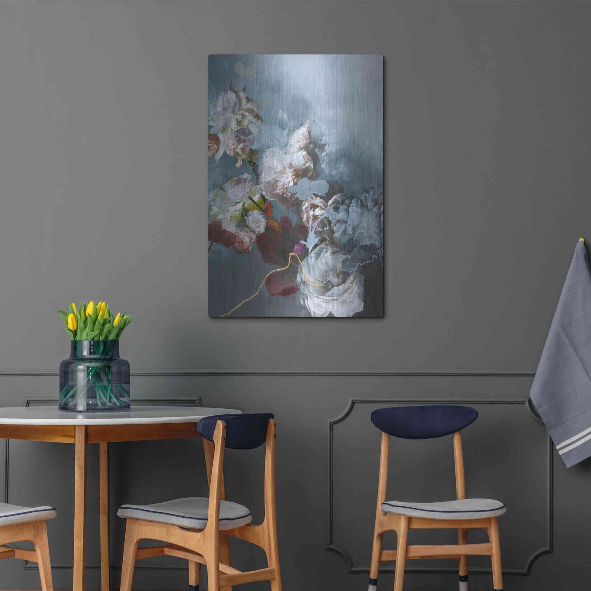 Luxe Metal Art 'Haute Couture Blue' by Design Fabrikken, Metal Wall Art,24x36