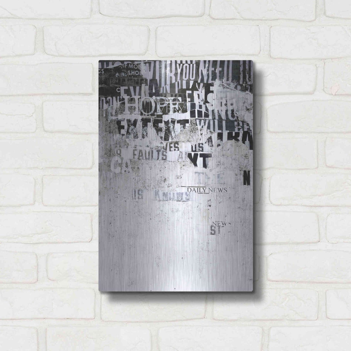 Luxe Metal Art 'Hope' by Design Fabrikken, Metal Wall Art,12x16