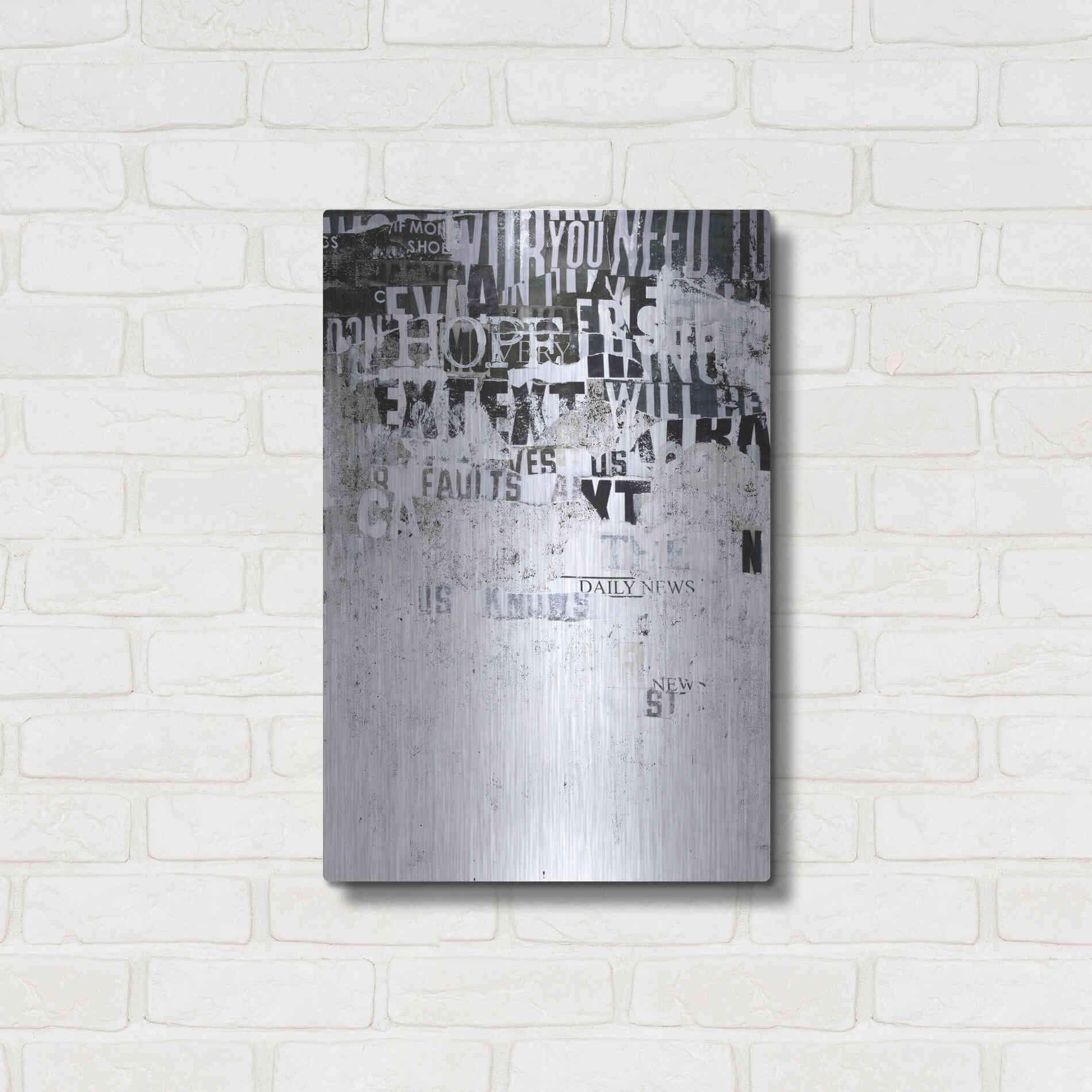 Luxe Metal Art 'Hope' by Design Fabrikken, Metal Wall Art,16x24